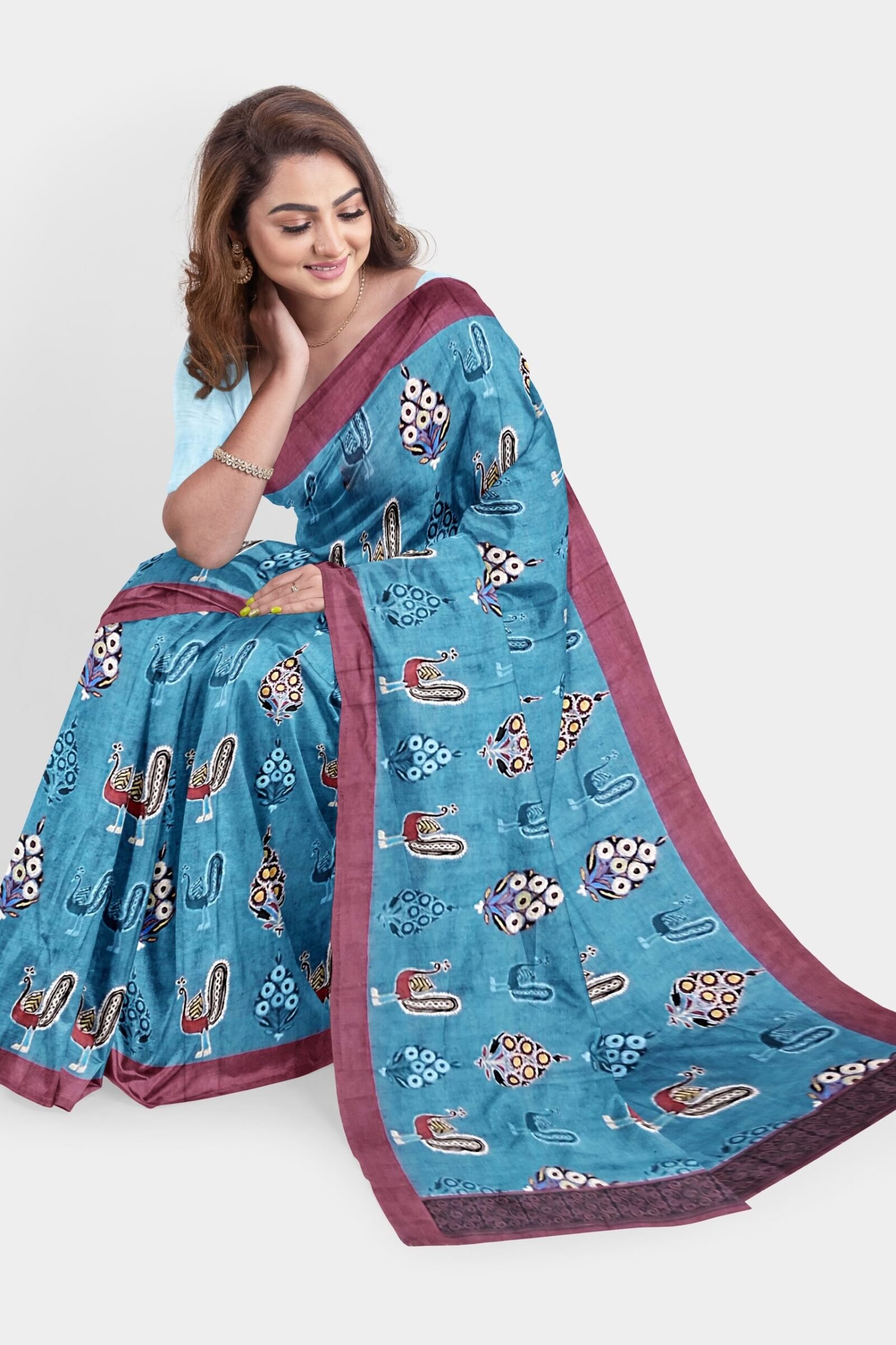 'Cerulean Dream' Cotton Silk - Image 2