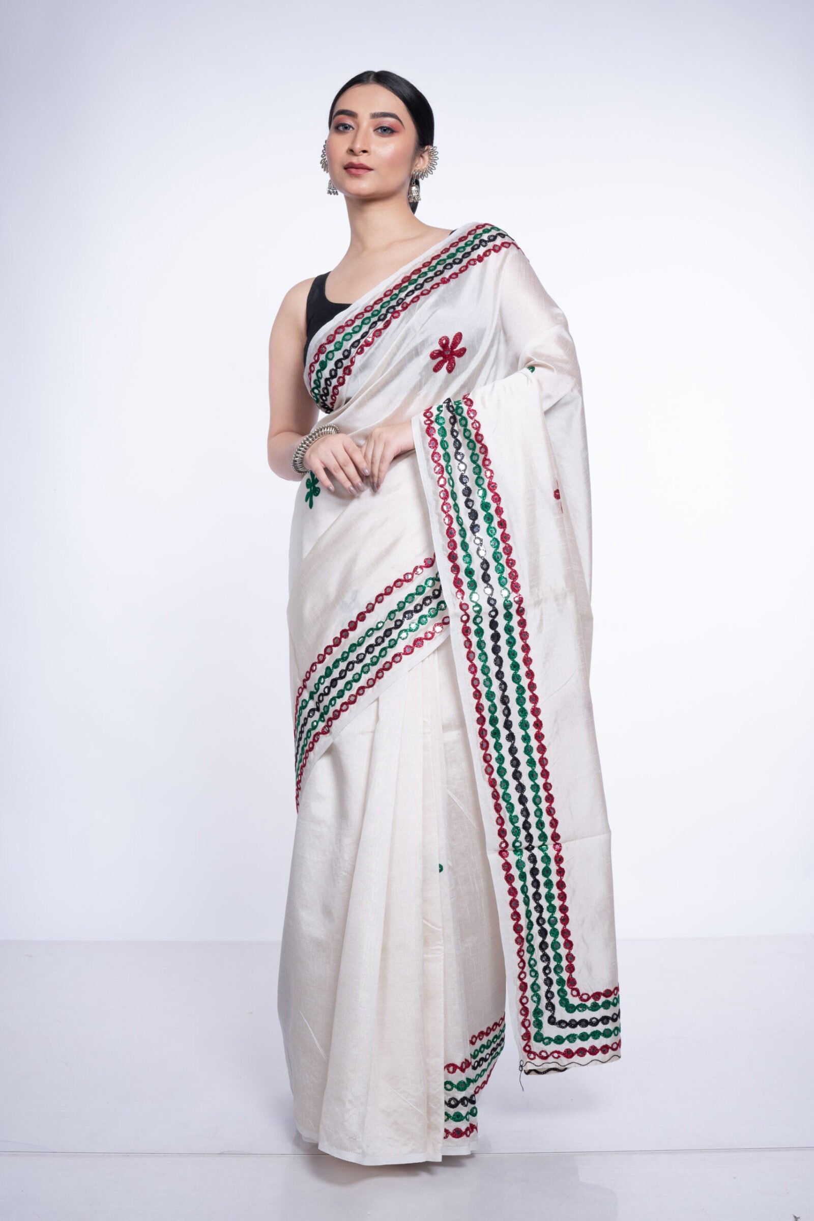 Designer 'Mirror Mystique' Tussar - Image 4