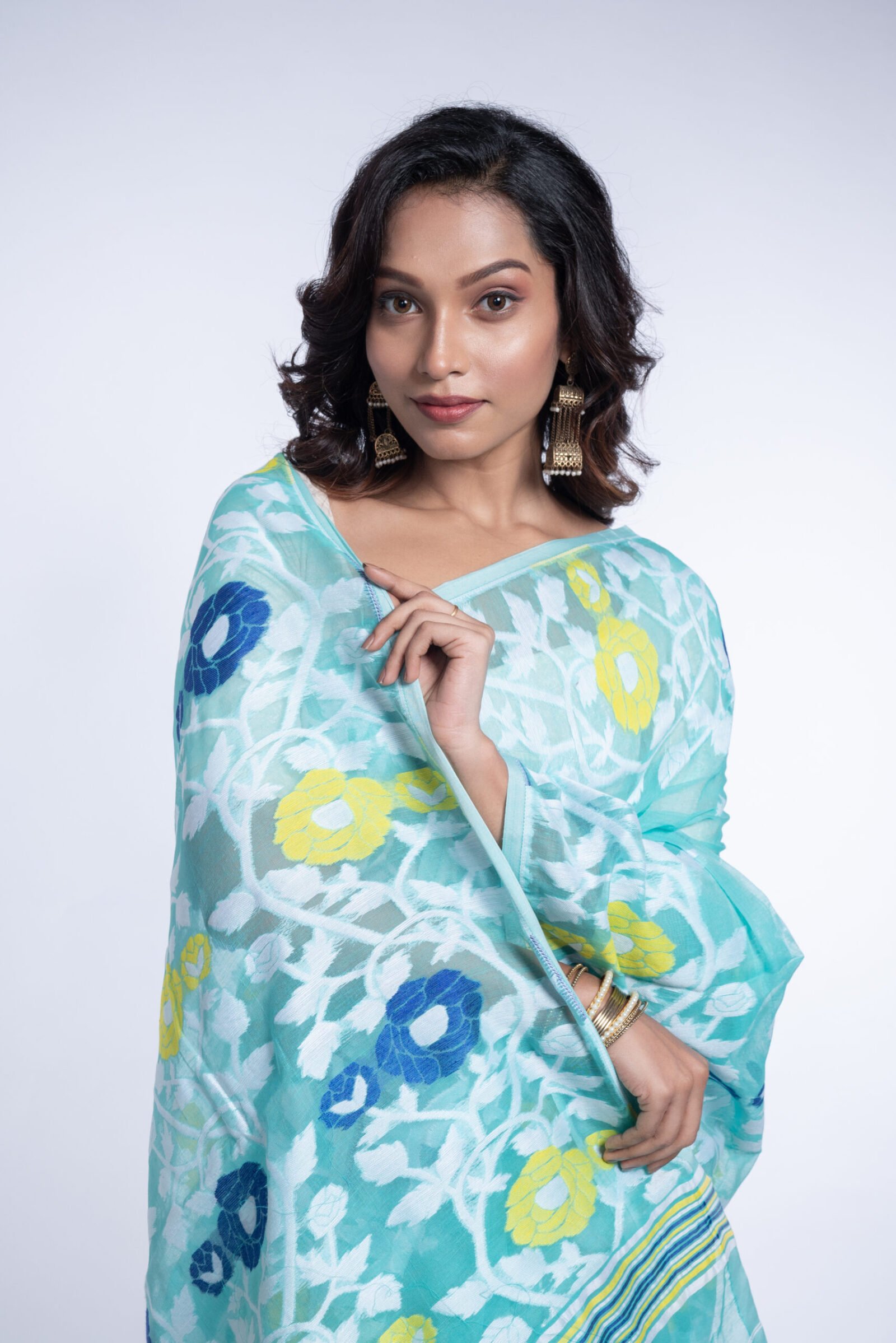 Jamdani 'lagoon Grace' Soft Cotton - Image 4