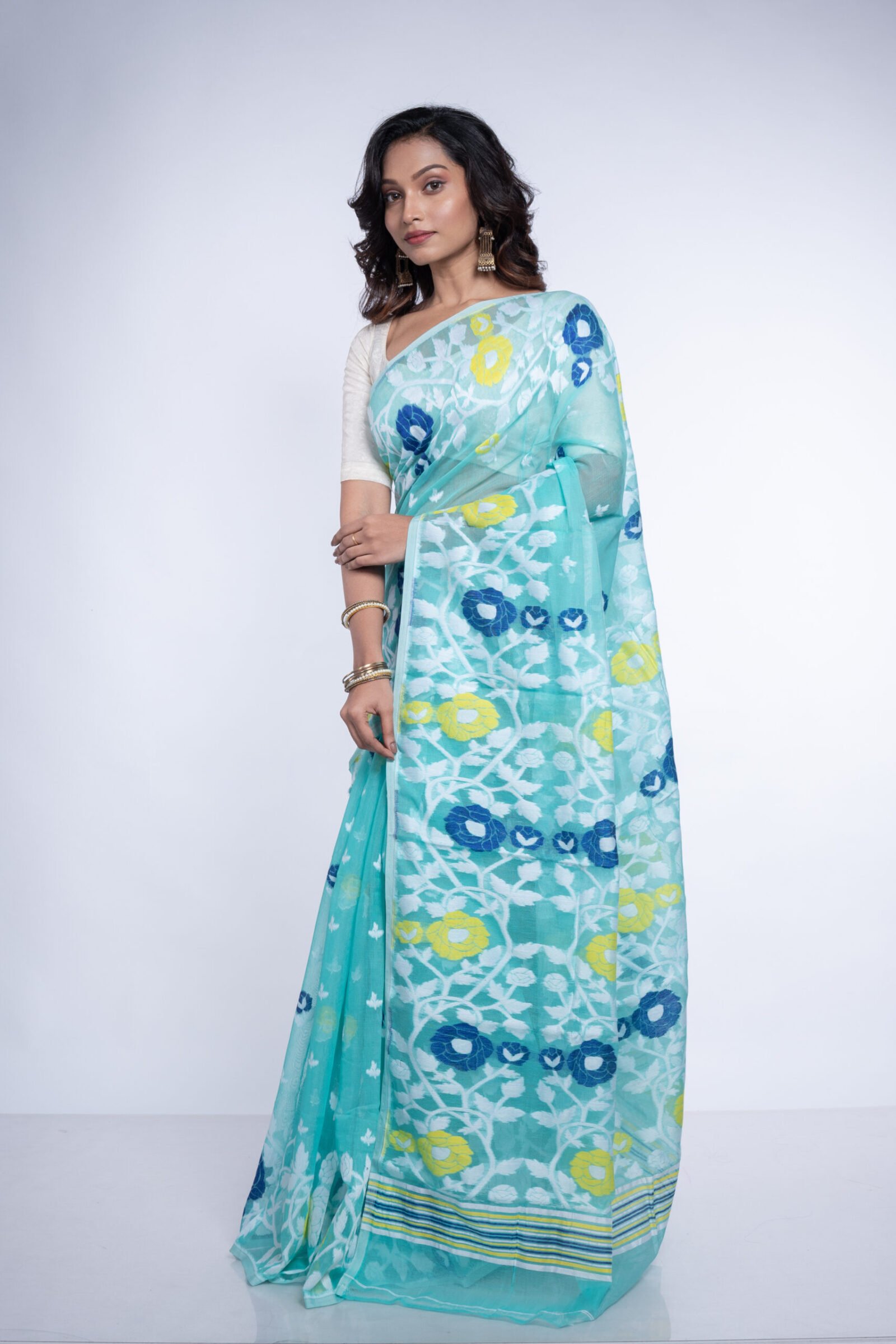 Jamdani 'lagoon Grace' Soft Cotton - Image 3