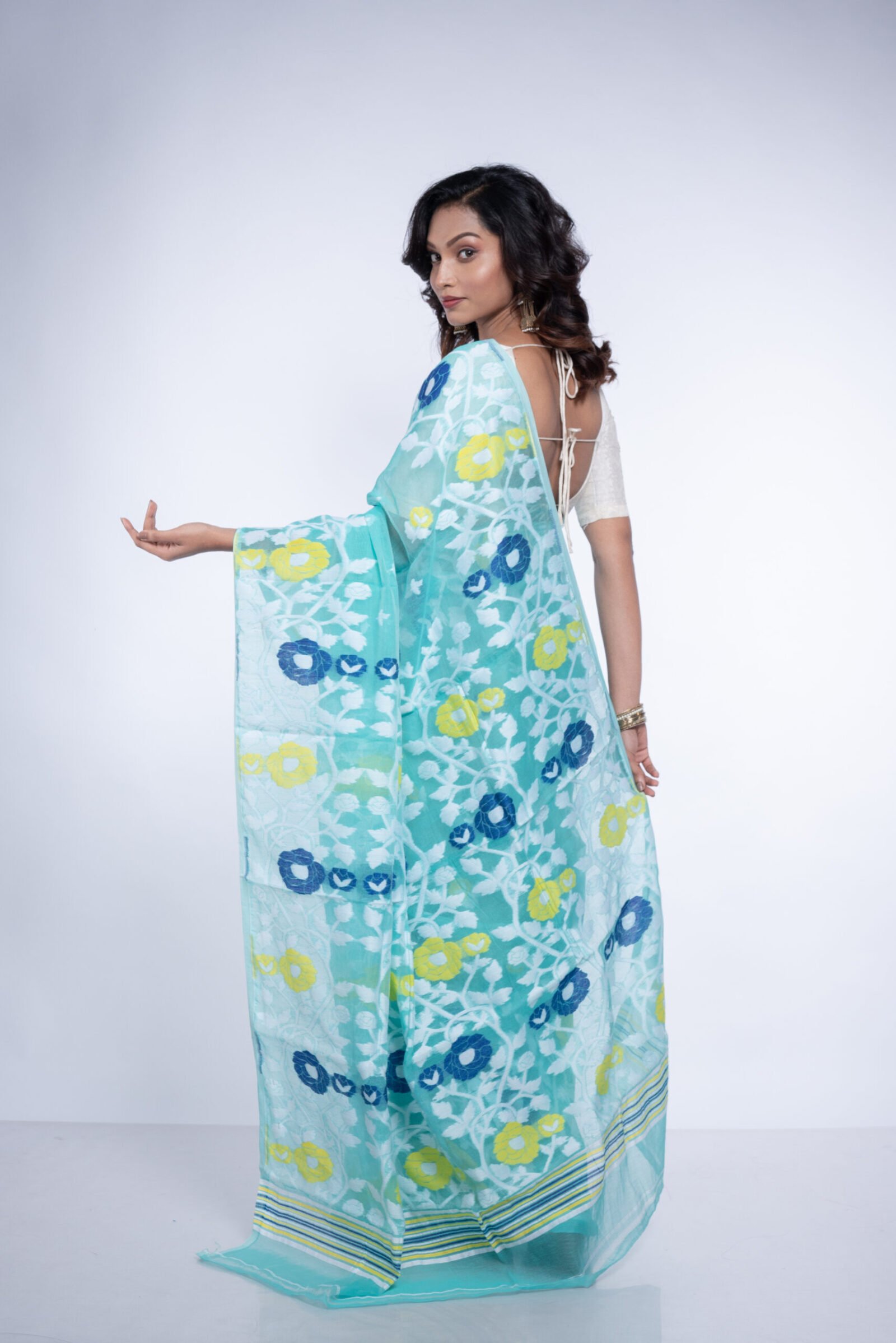 Jamdani 'lagoon Grace' Soft Cotton - Image 2