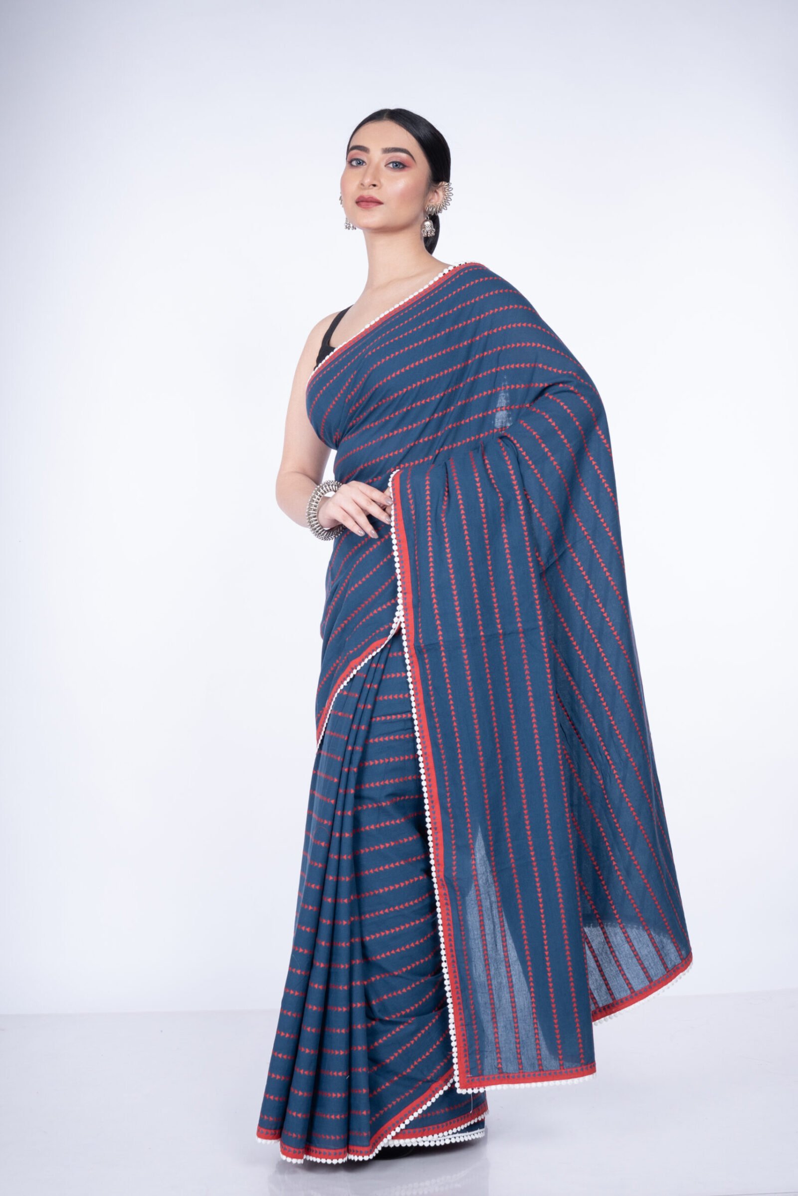 Applique 'Indigo Grace' Cotton - Image 3