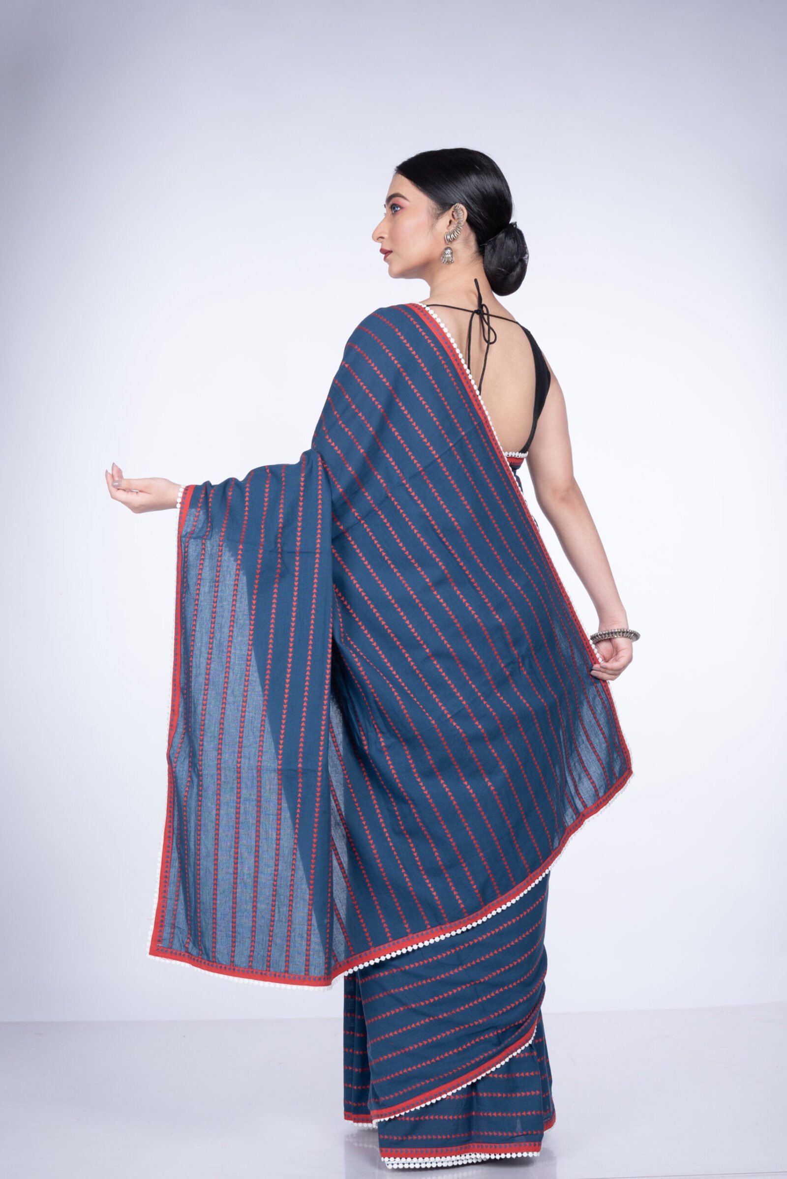 Applique 'Indigo Grace' Cotton - Image 2