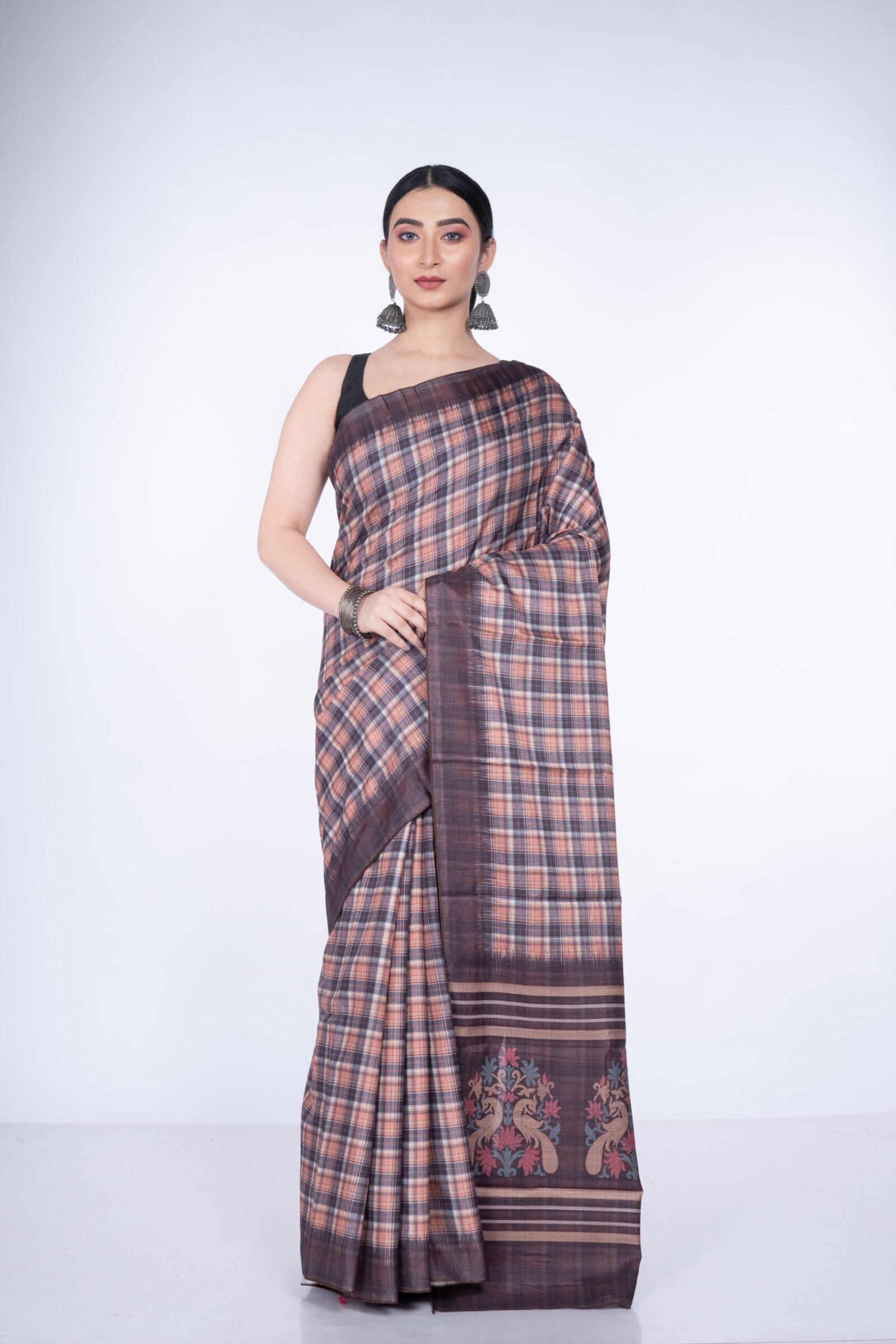 "Checkered Copper" Silk