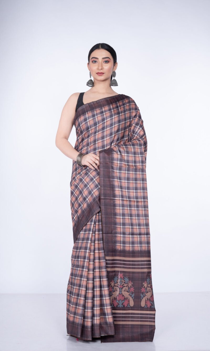 "Checkered Copper" Silk