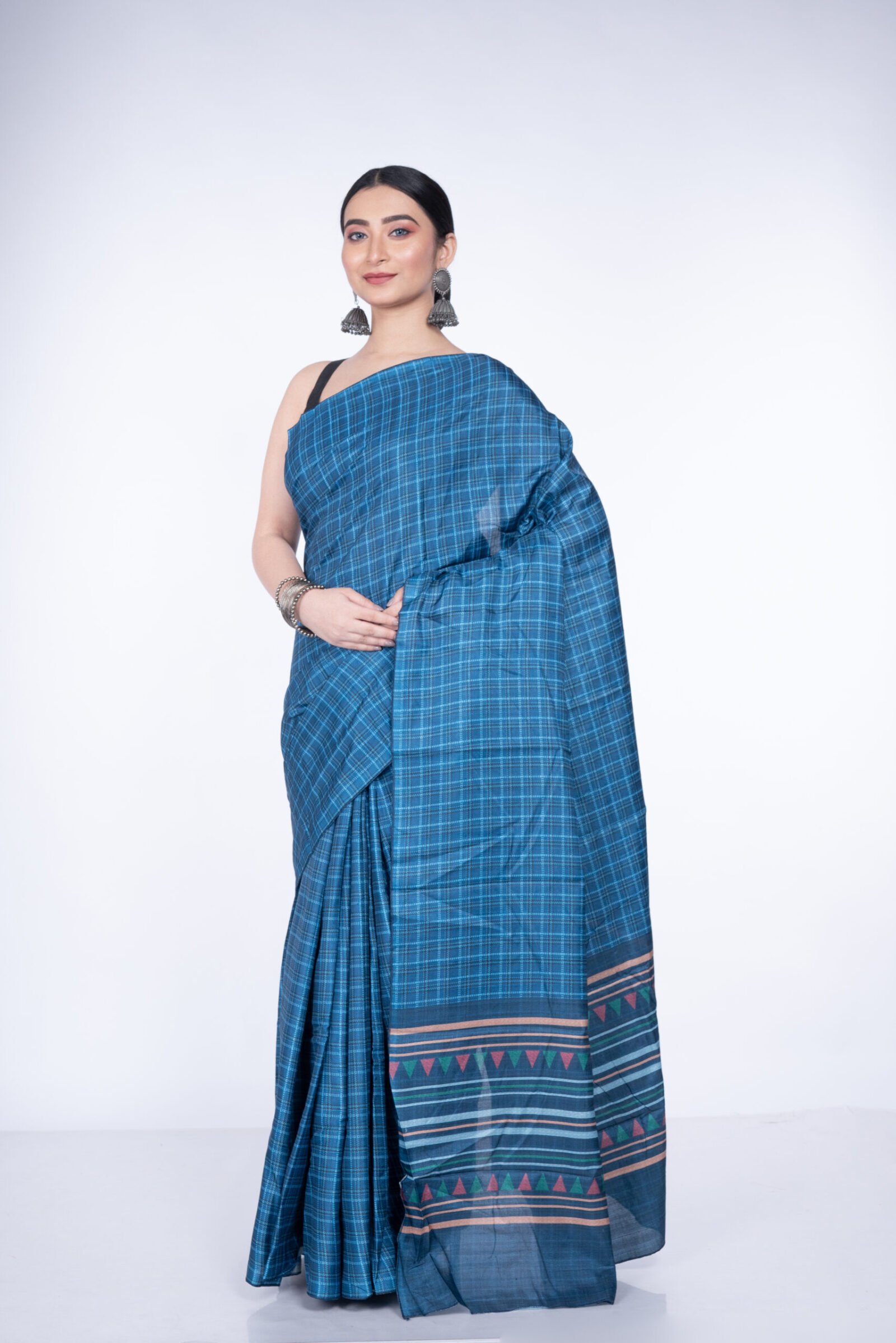 "Indigo Grid" Silk - Image 2