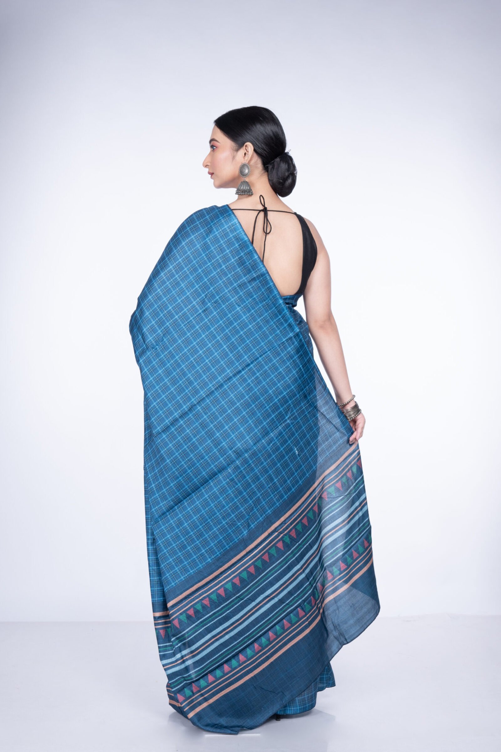 "Indigo Grid" Silk - Image 4