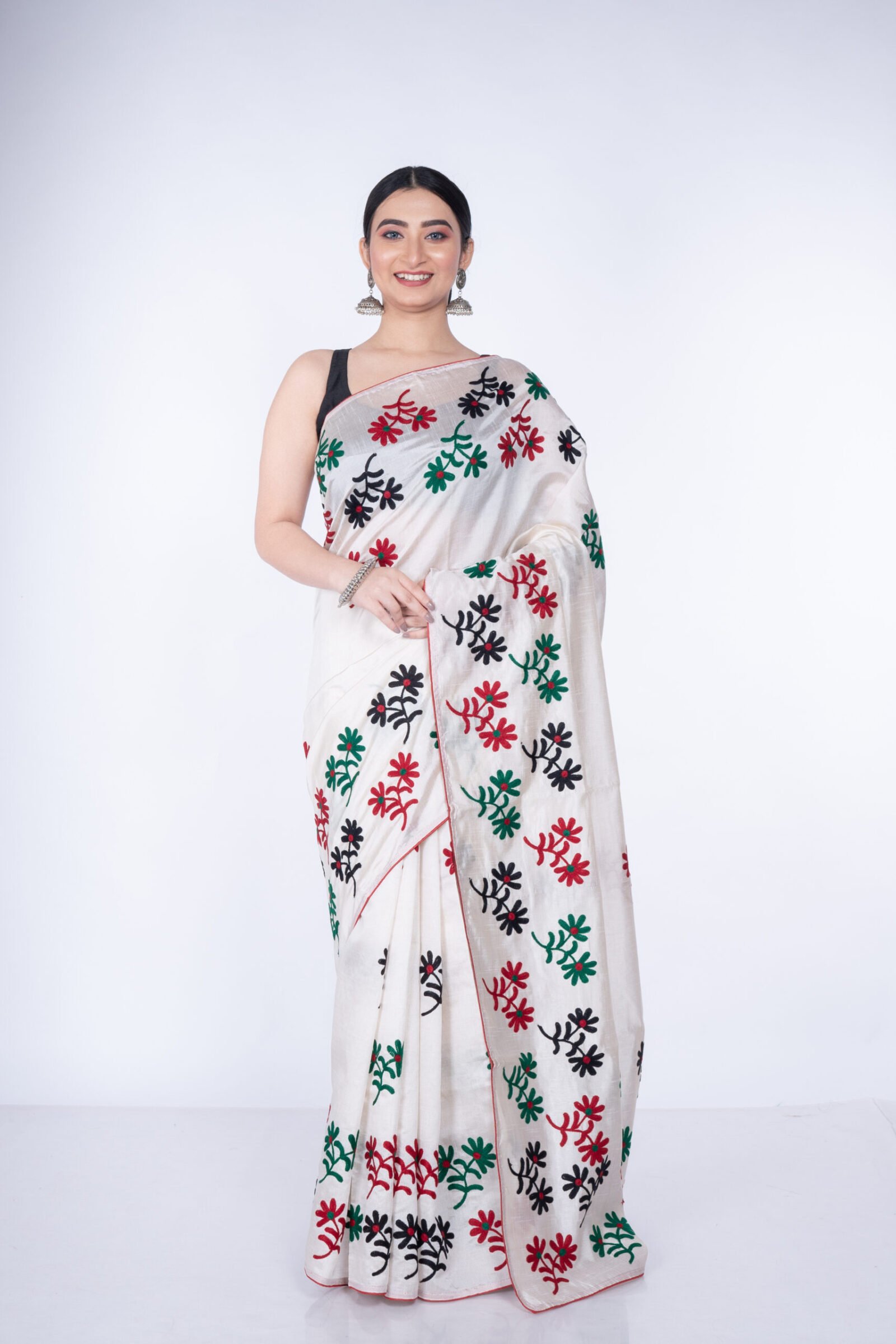 Designer 'Floral Delight' Tussar