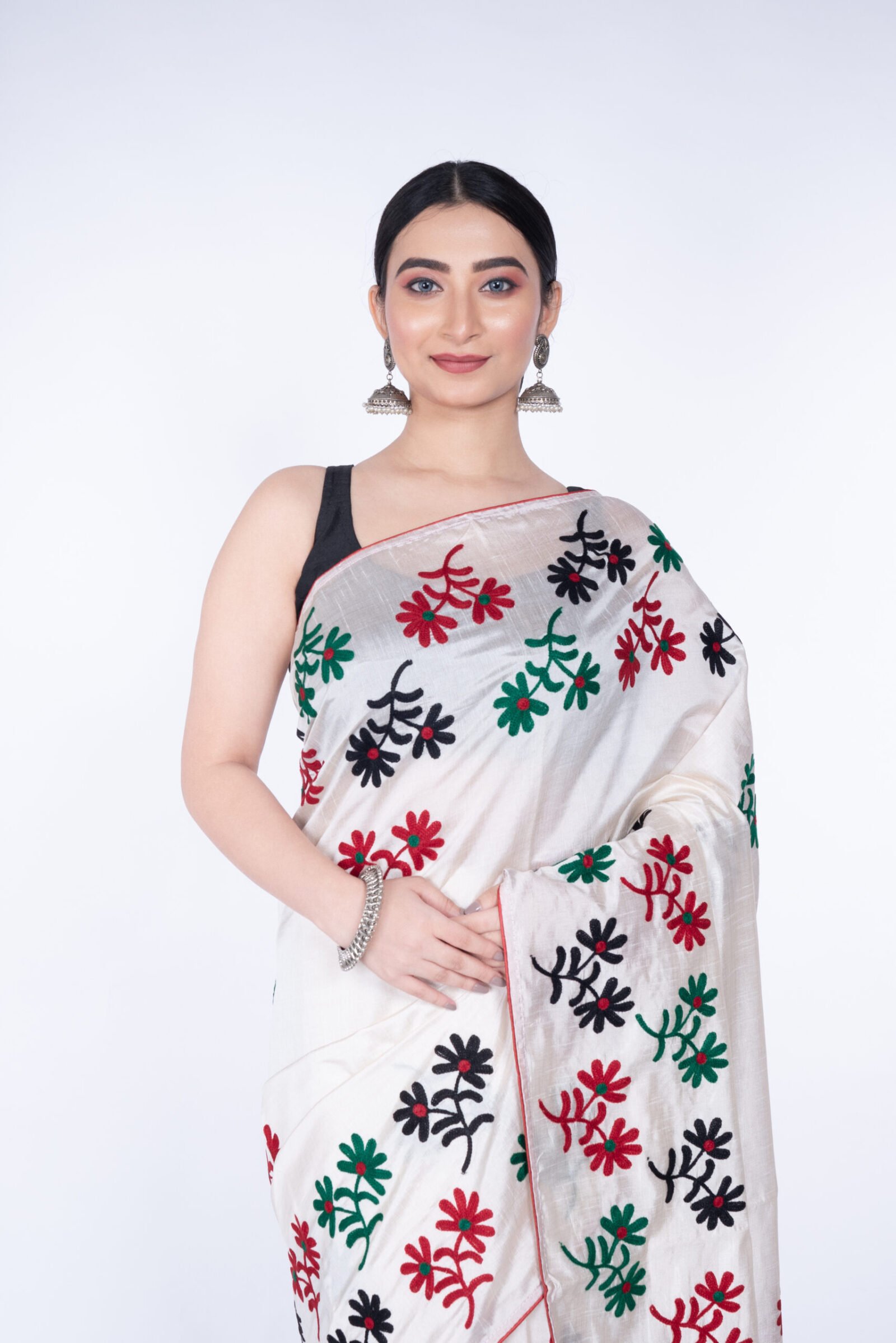 Designer 'Floral Delight' Tussar - Image 4