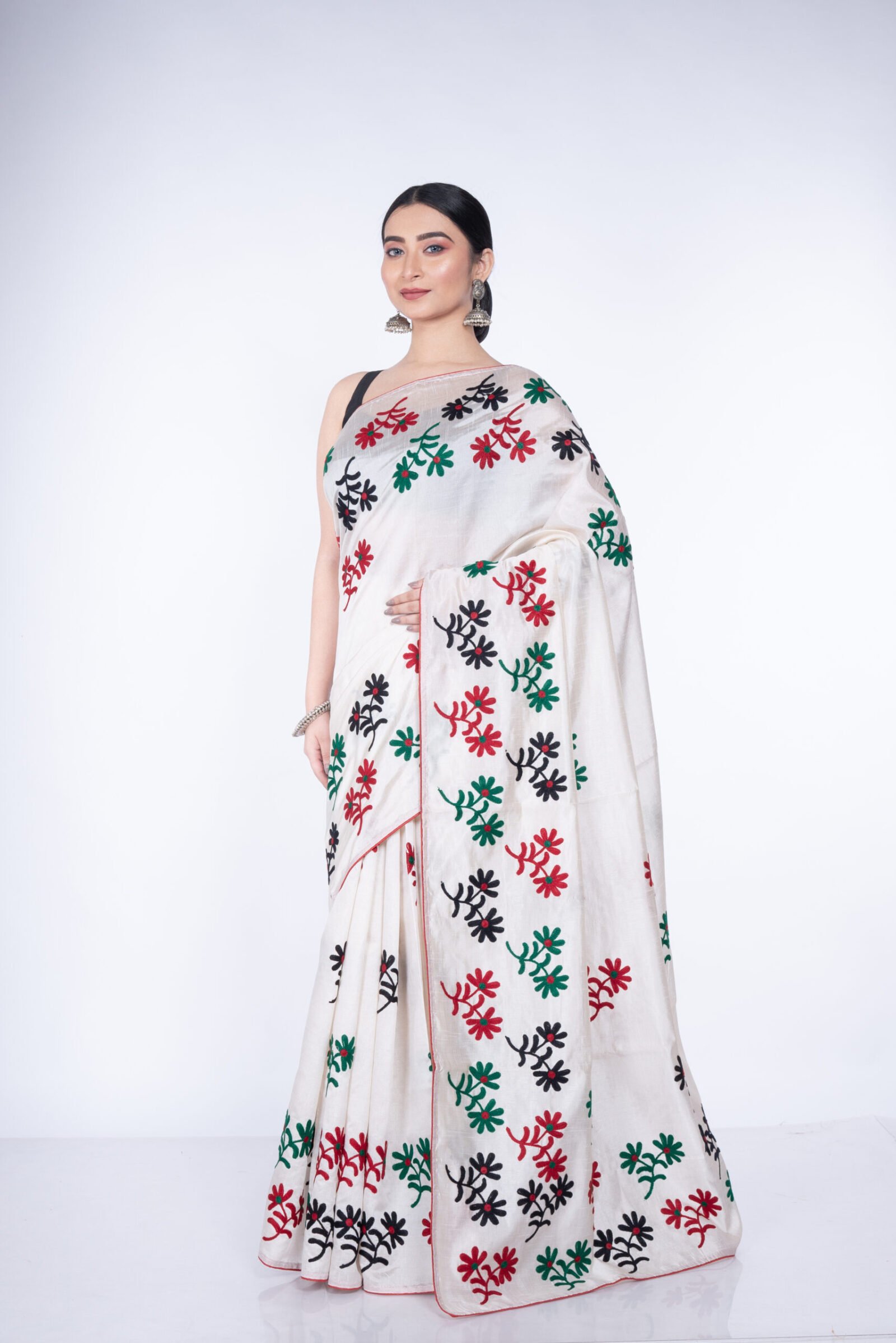 Designer 'Floral Delight' Tussar - Image 3