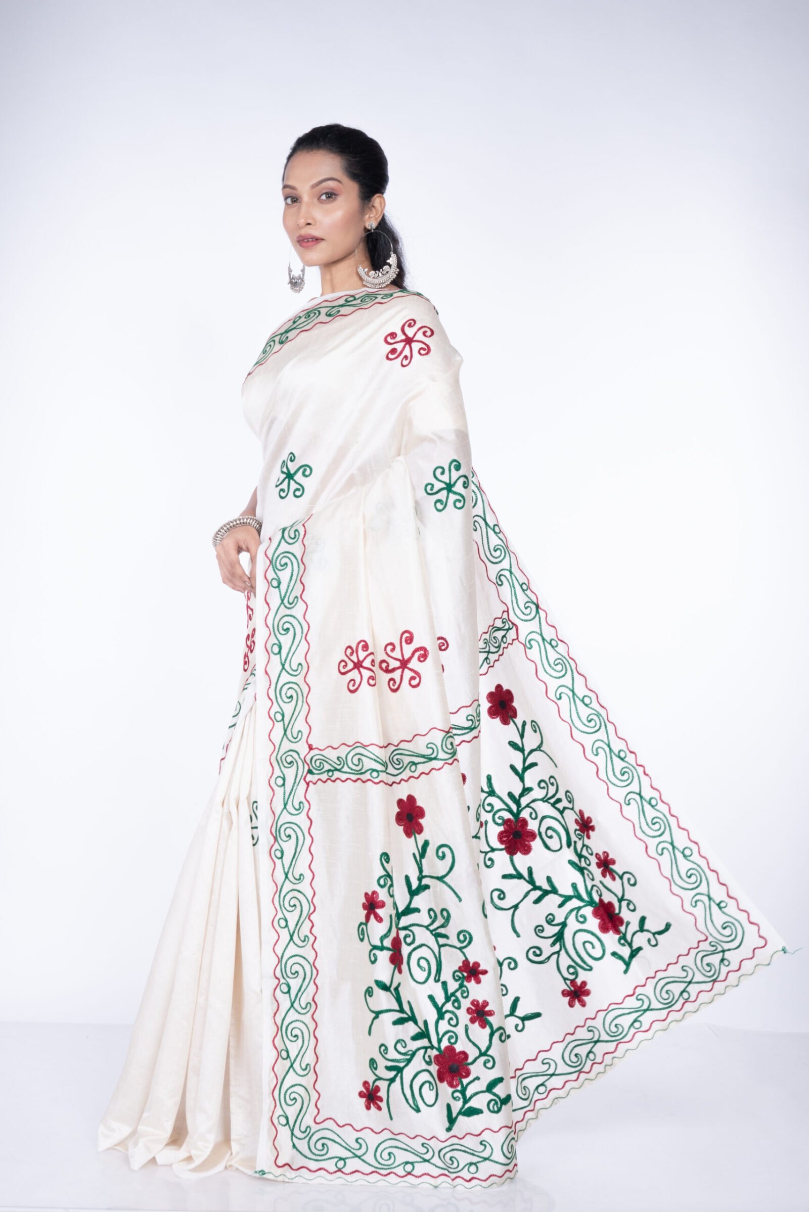 Designer 'Silken Snow' Tussar