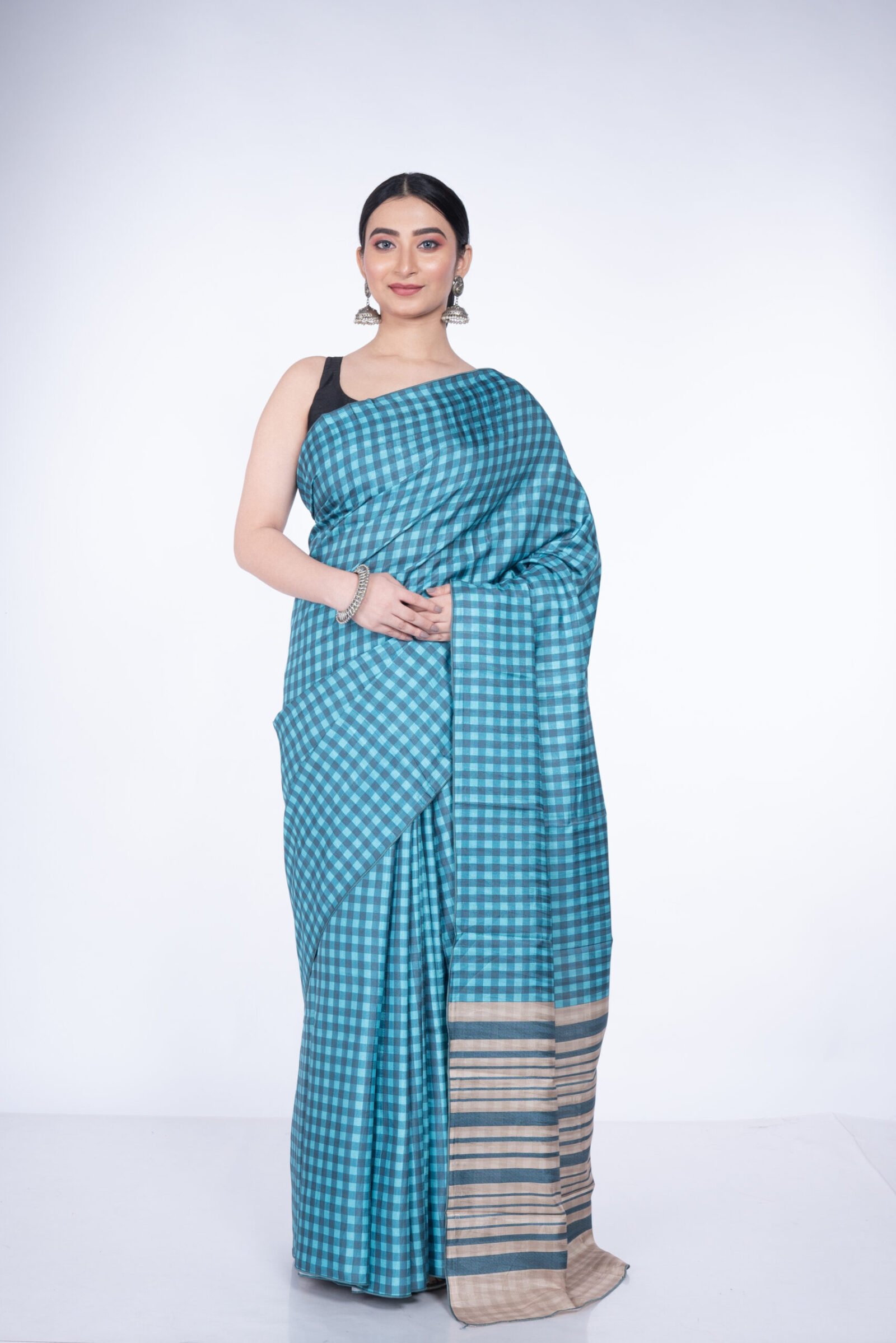 "Turquoise Checkmate" Silk - Image 2