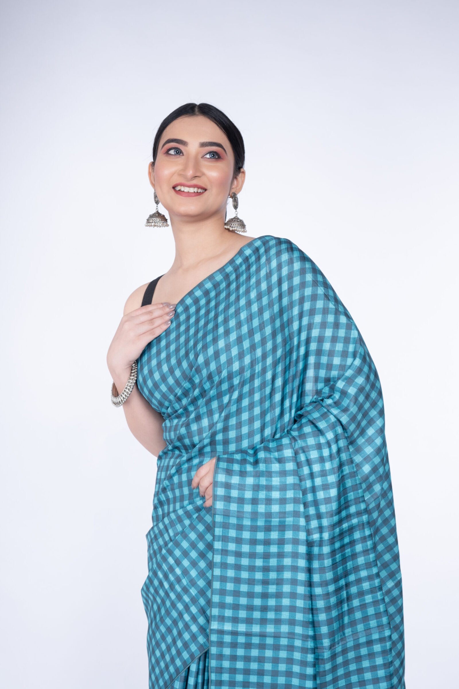 "Turquoise Checkmate" Silk - Image 3