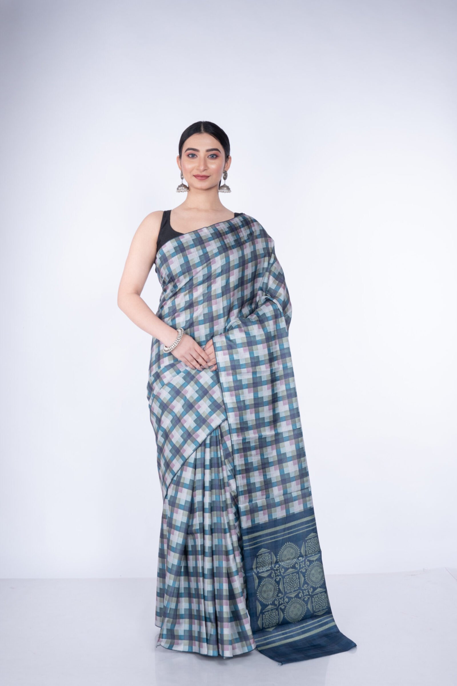"Garden Grid" Silk