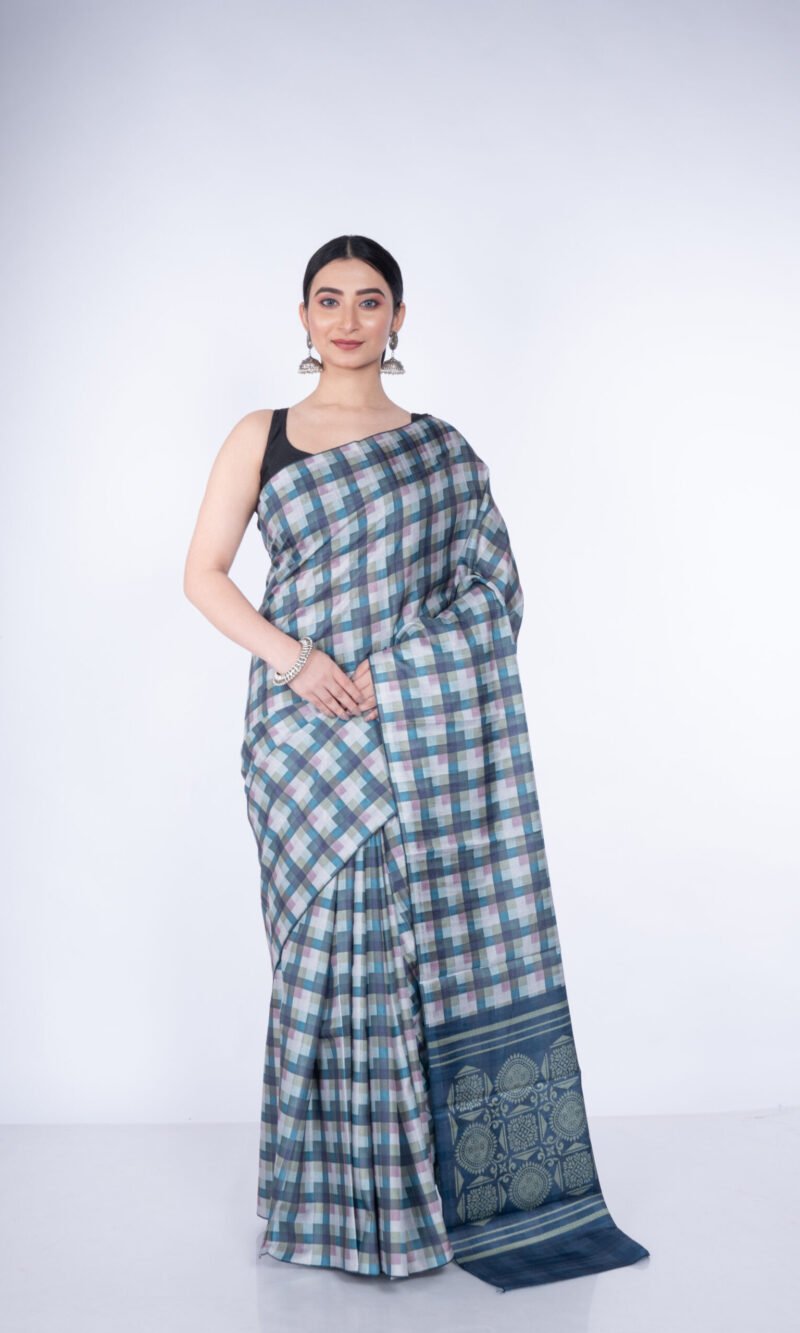 "Garden Grid" Silk