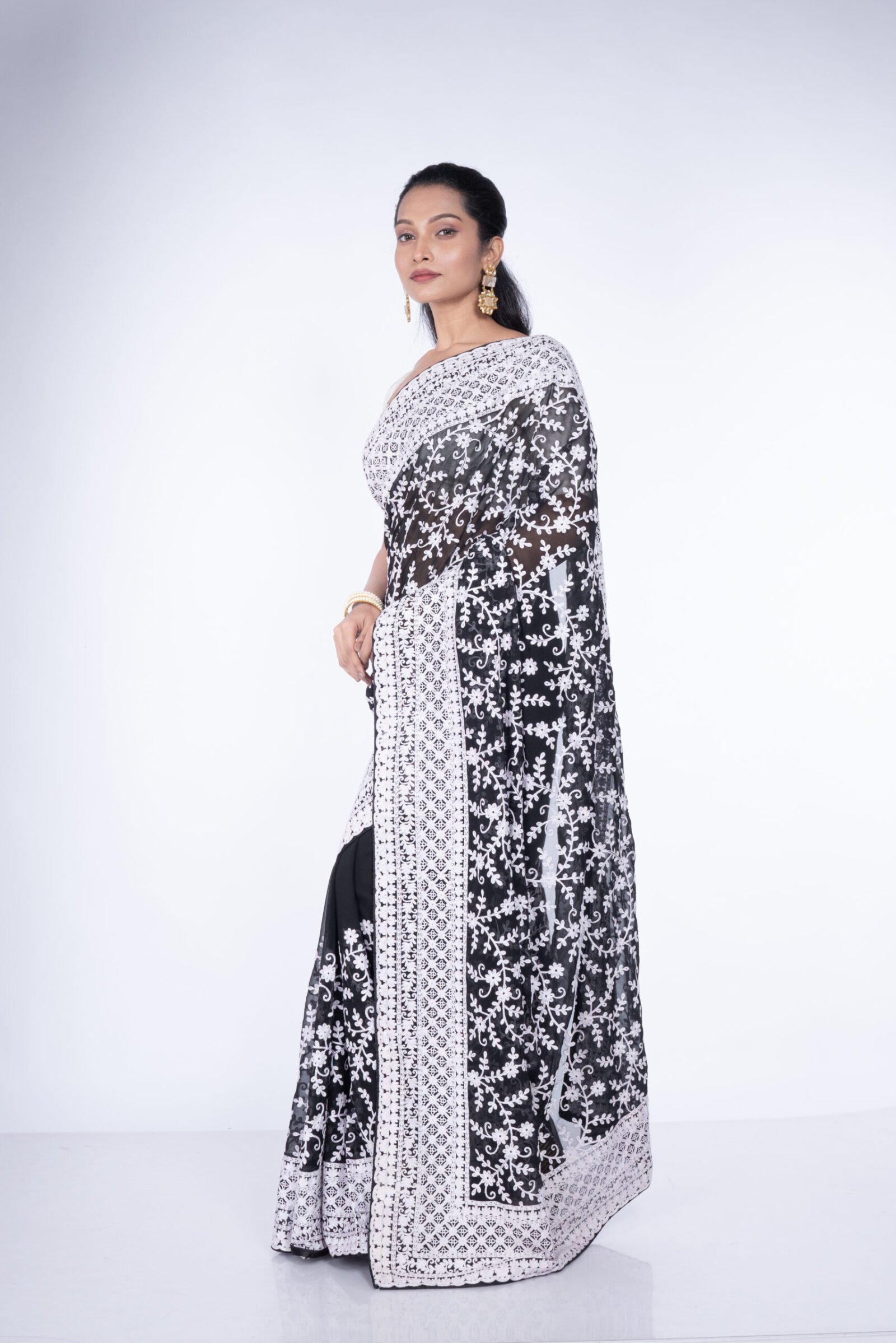 Chikan 'Midnight Mirage' Georgette - Image 2