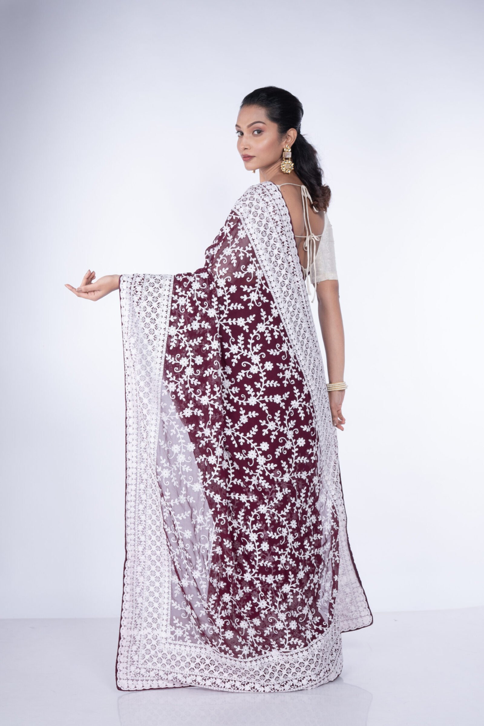 Chikan 'Crimson Grace' Georgette - Image 3