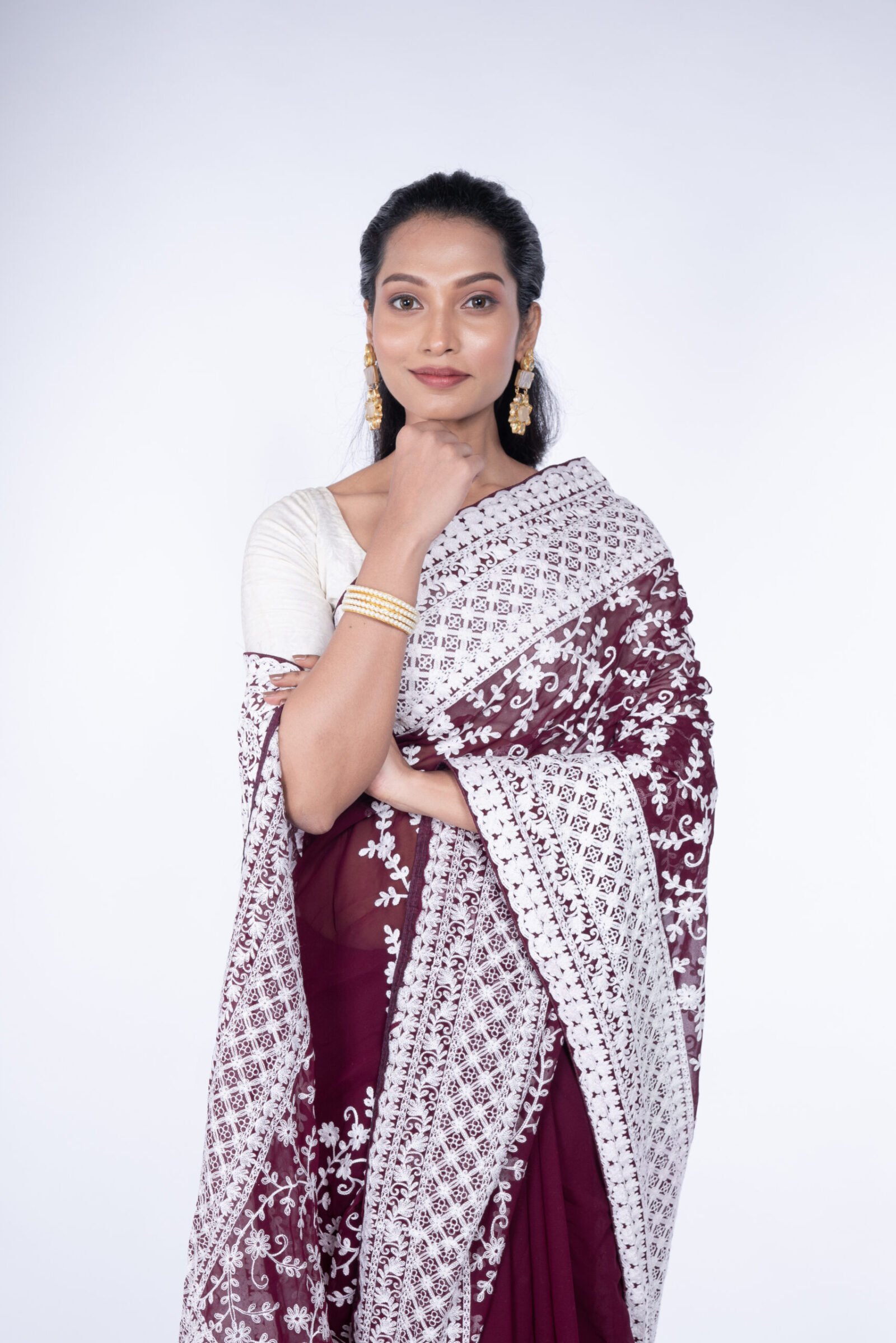Chikan 'Crimson Grace' Georgette - Image 2