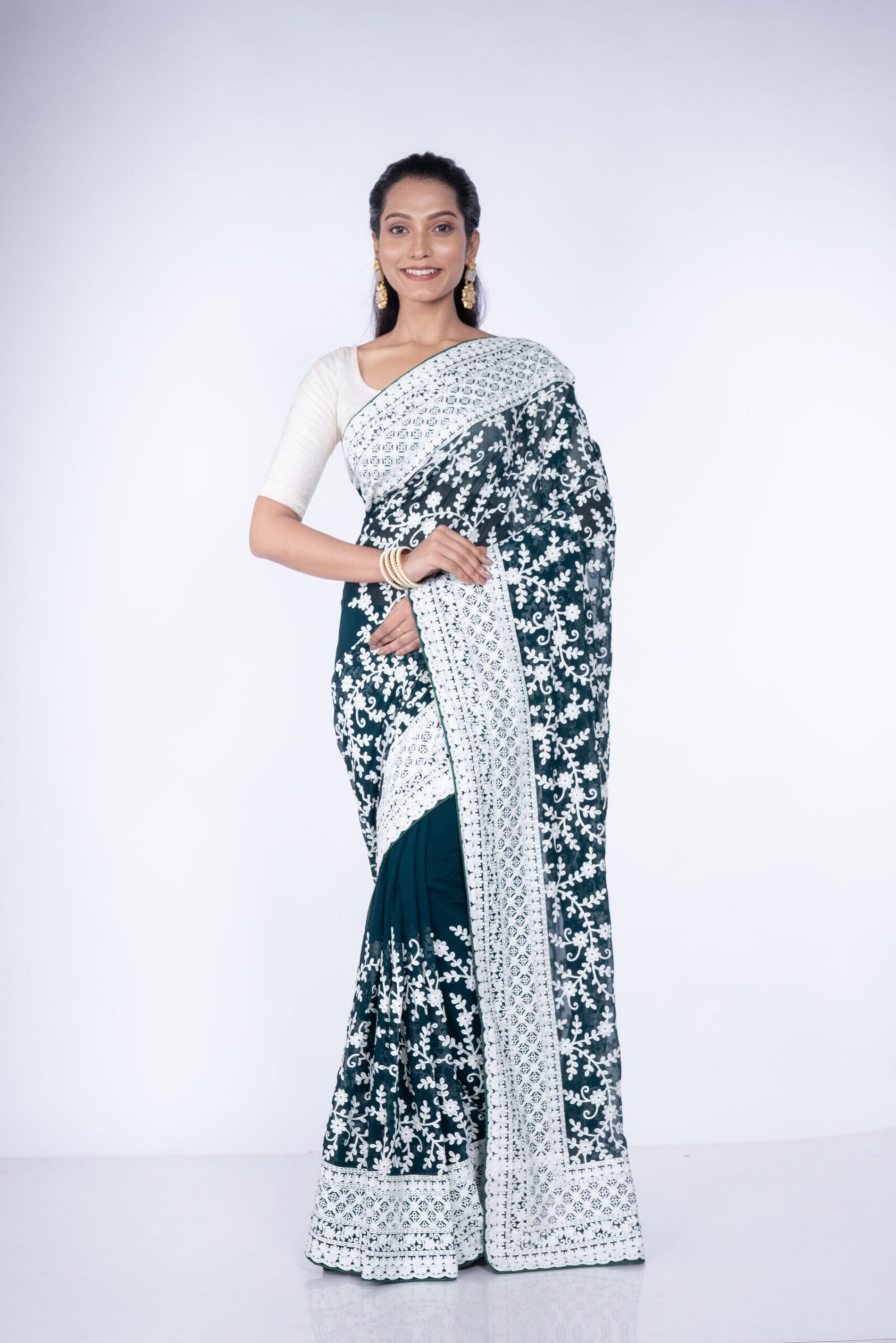 Chikan 'Emerald Essence' Georgette - Image 4
