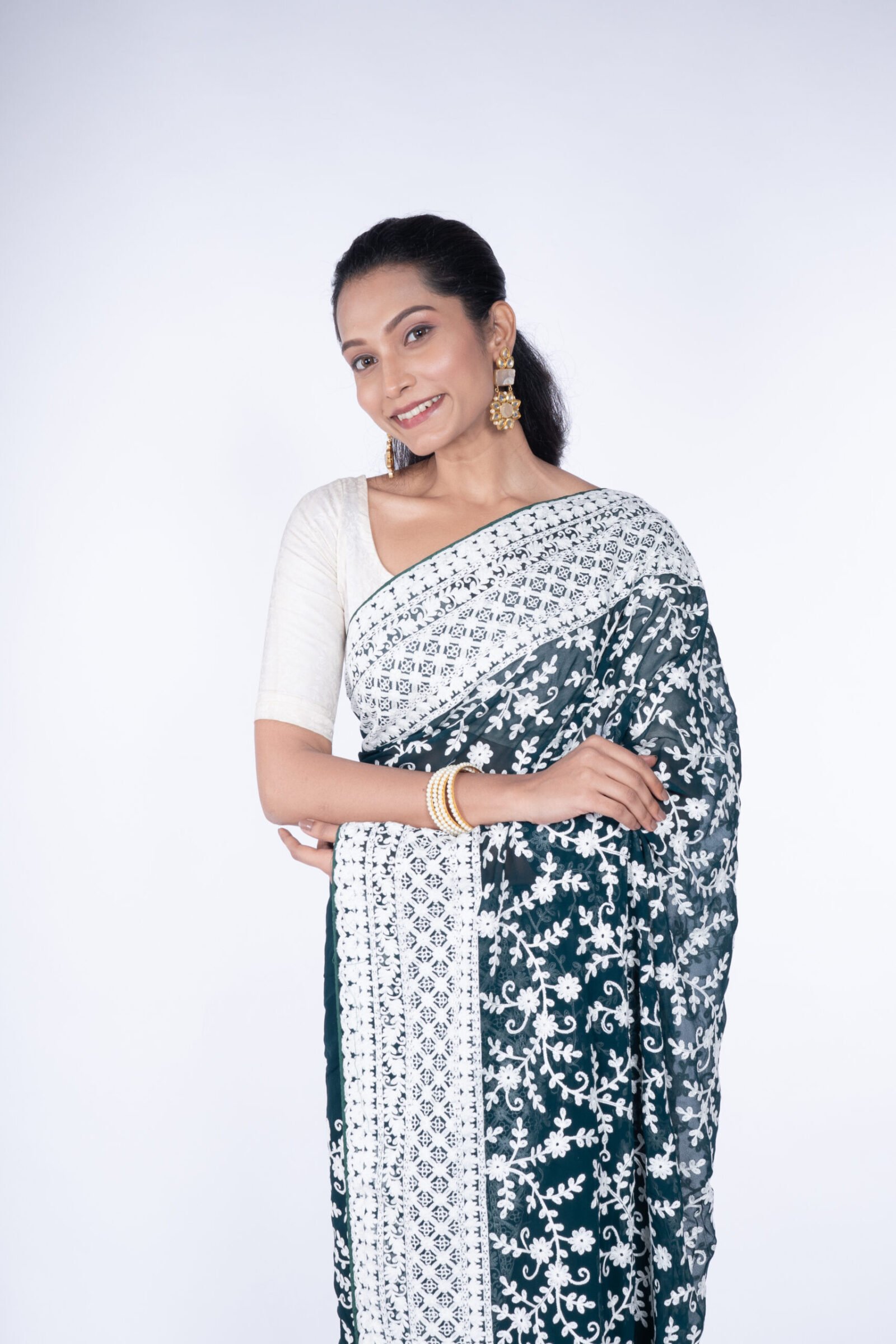 Chikan 'Emerald Essence' Georgette - Image 2