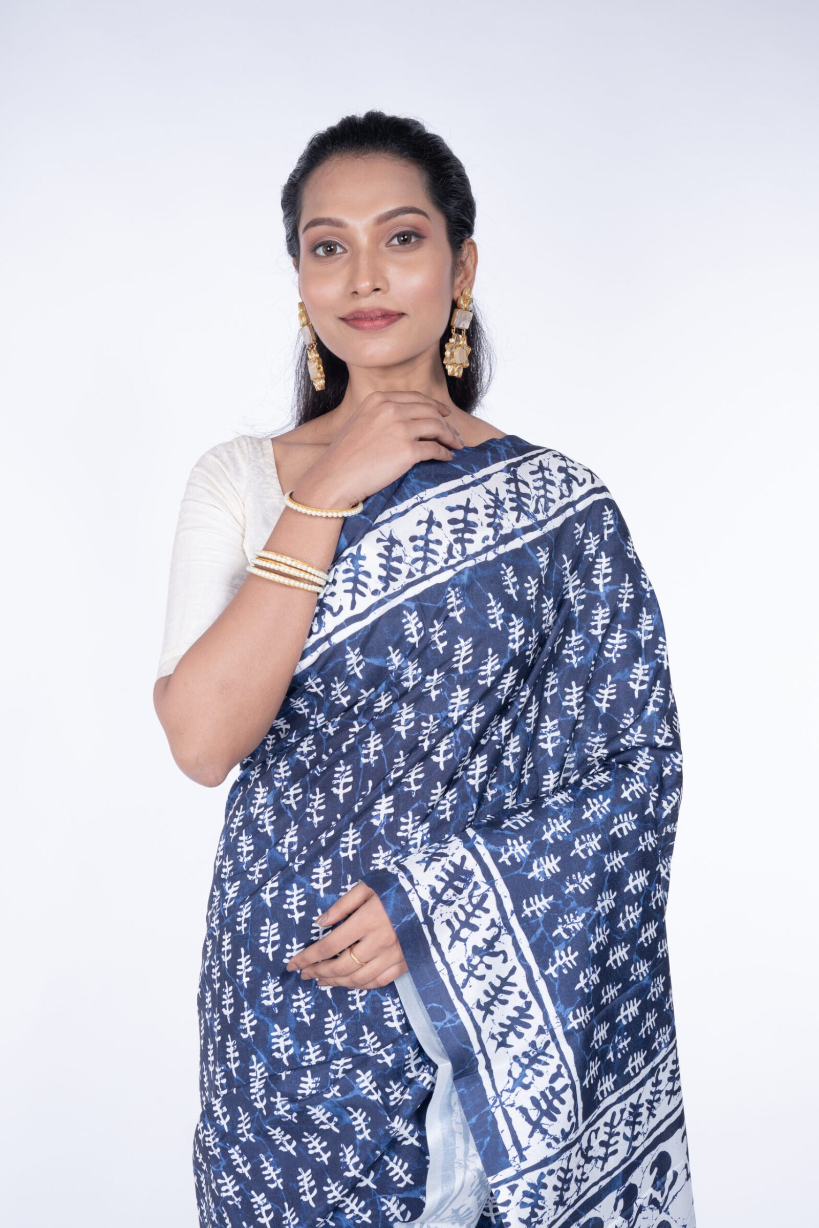 'Indigo Bliss' Manipuri Silk