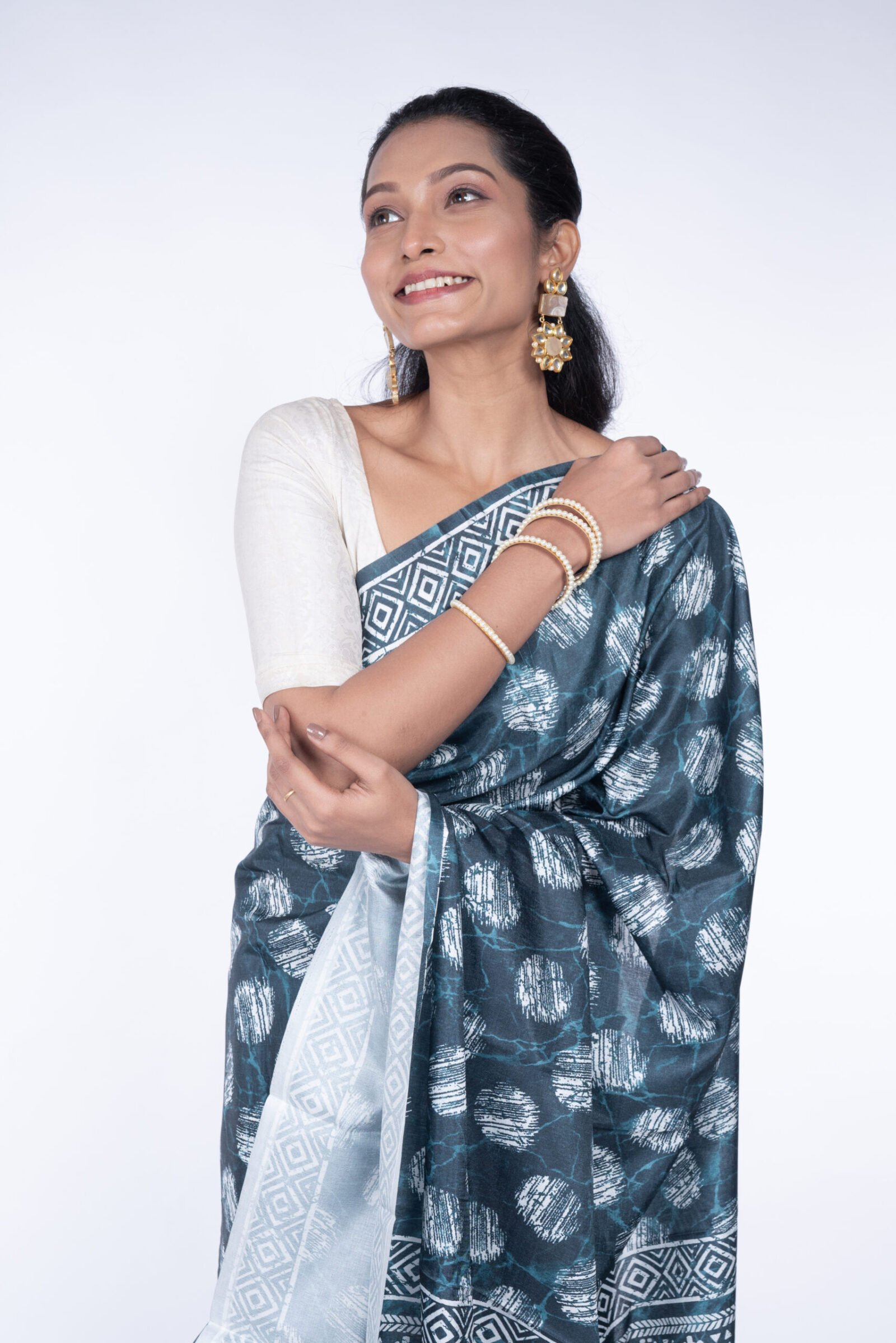 'Mossy Elegance' Manipuri Silk - Image 2