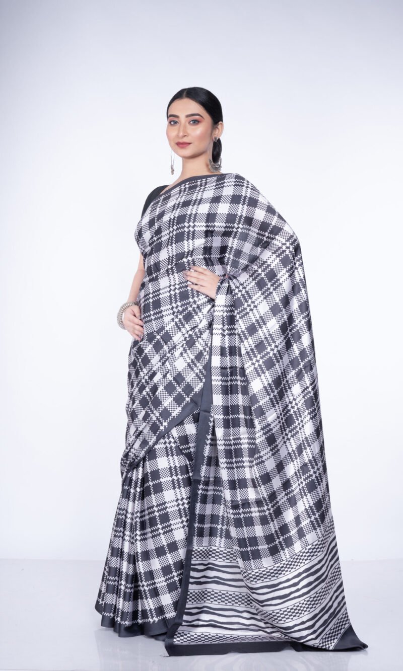 'Ebony Geometry' Silk