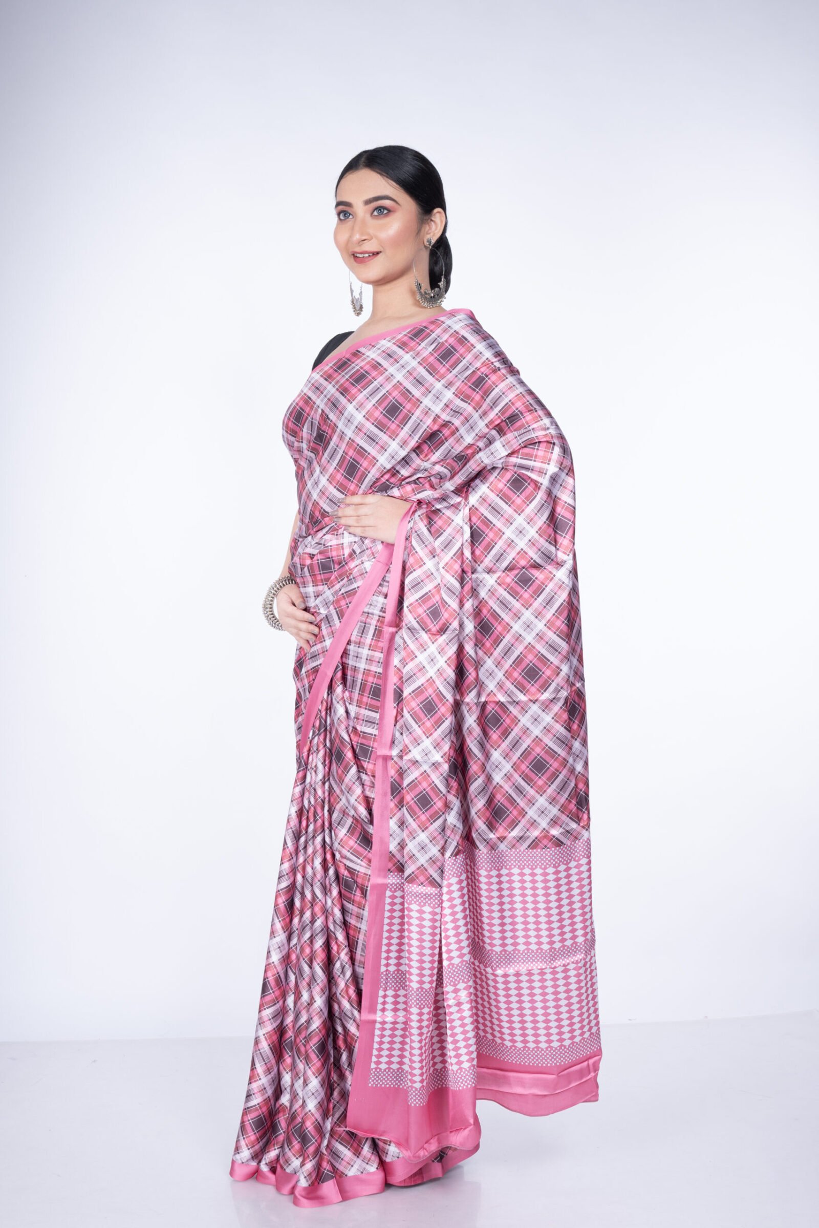 'Cherryblossom Checkmate' Silk - Image 4