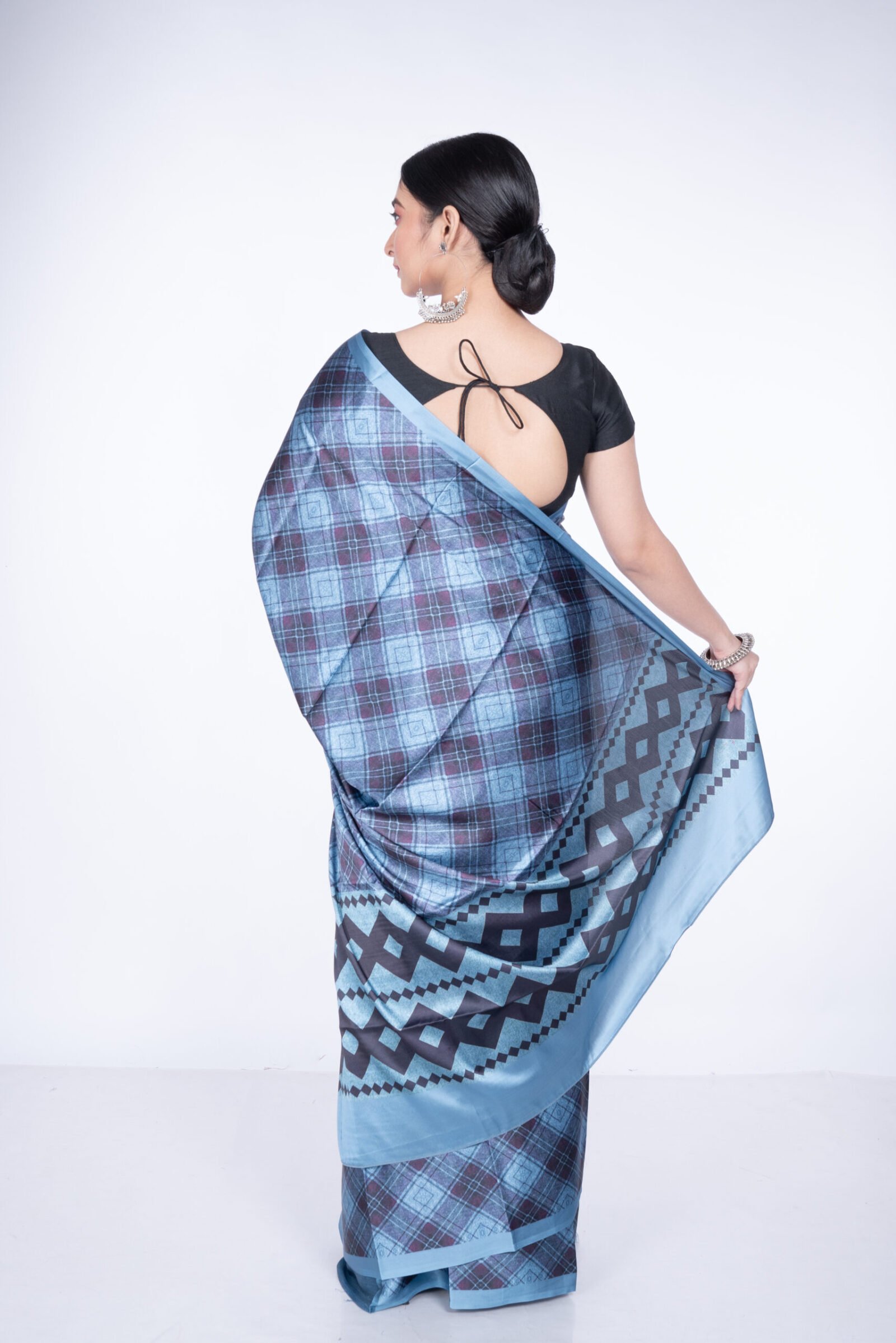 'Azure Grids' Silk - Image 2