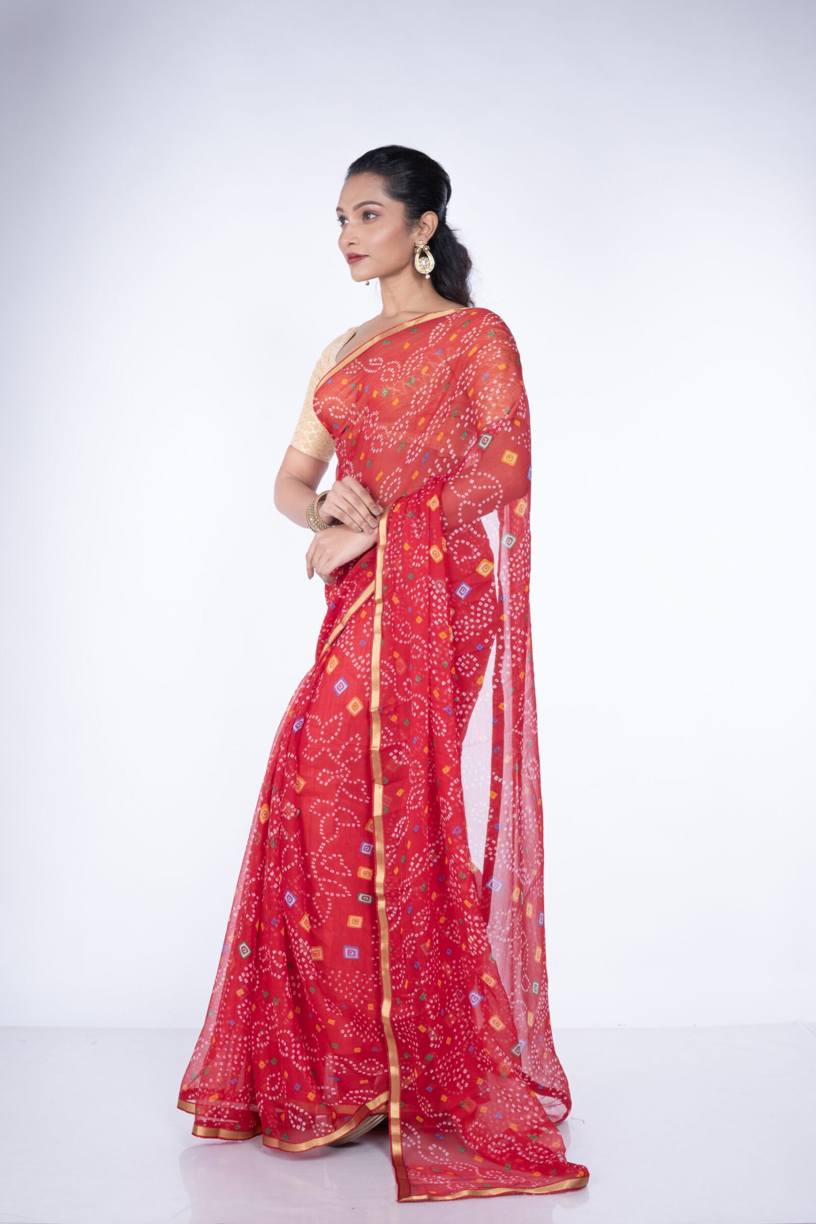 Bandhani 'Maple Glow' Chiffon