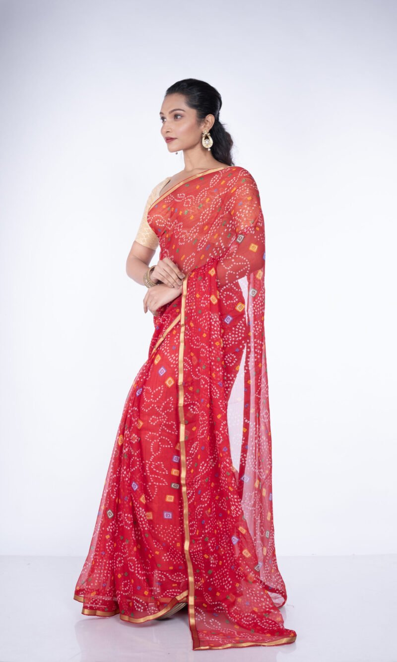 Bandhani 'Maple Glow' Chiffon