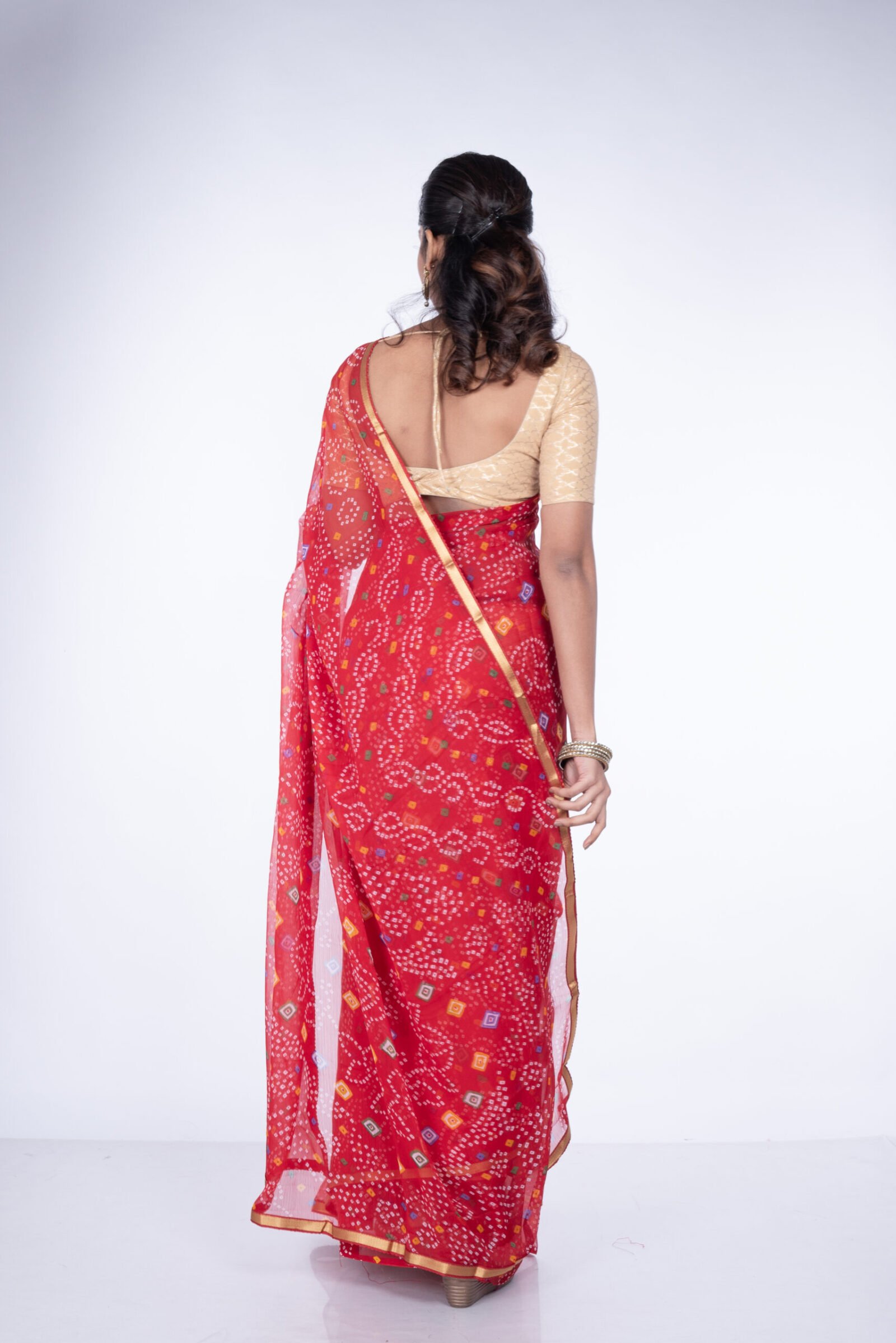 Bandhani 'Maple Glow' Chiffon - Image 3