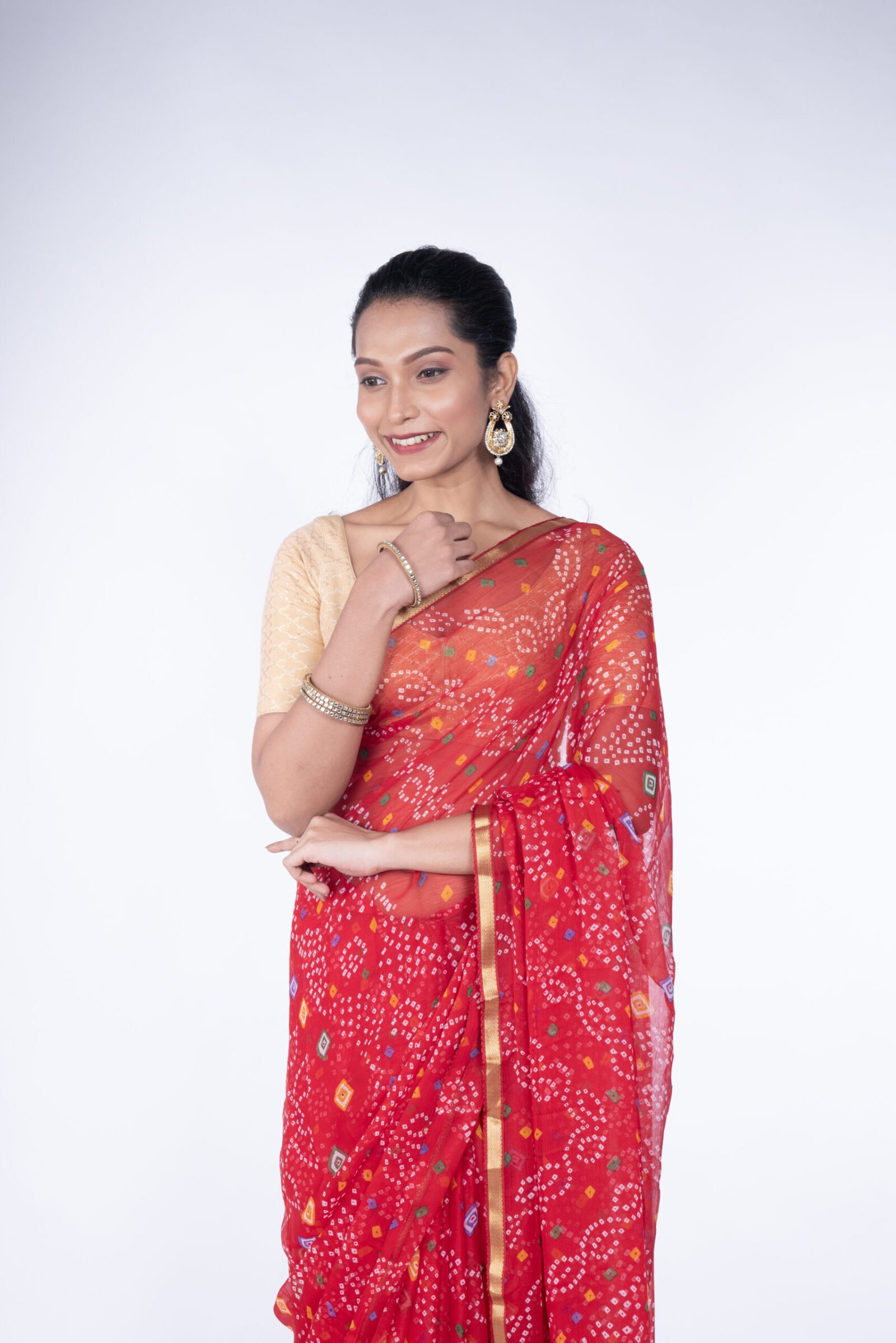 Bandhani 'Maple Glow' Chiffon - Image 2