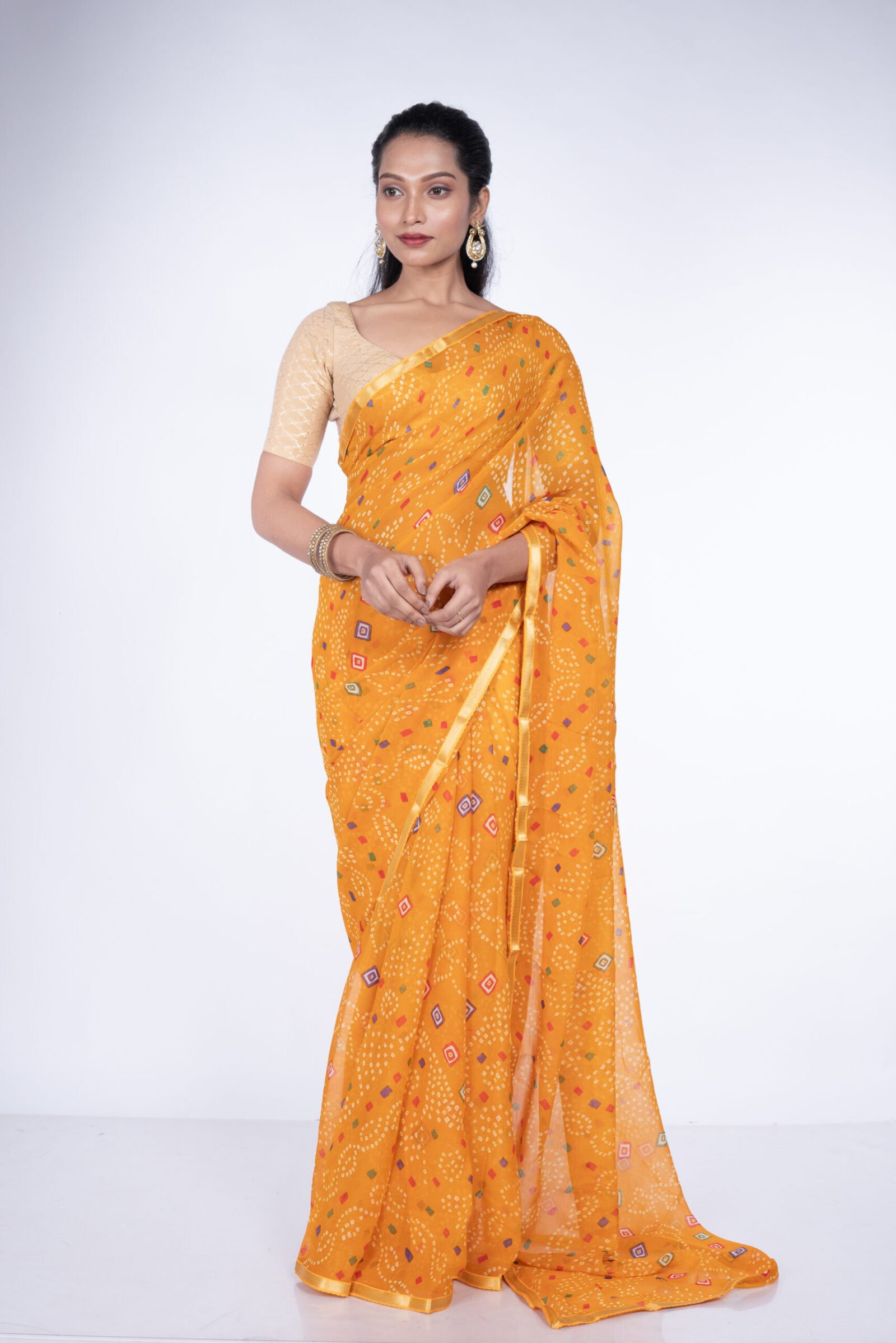 Bandhani 'Sunny Meadow' Chiffon - Image 4