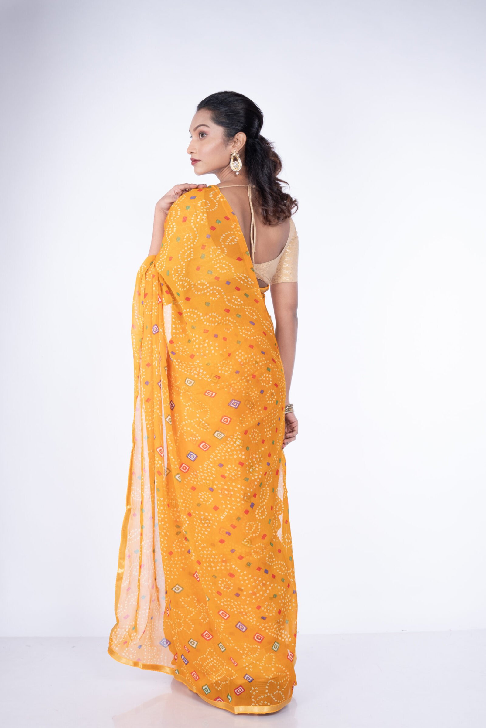 Bandhani 'Sunny Meadow' Chiffon - Image 3