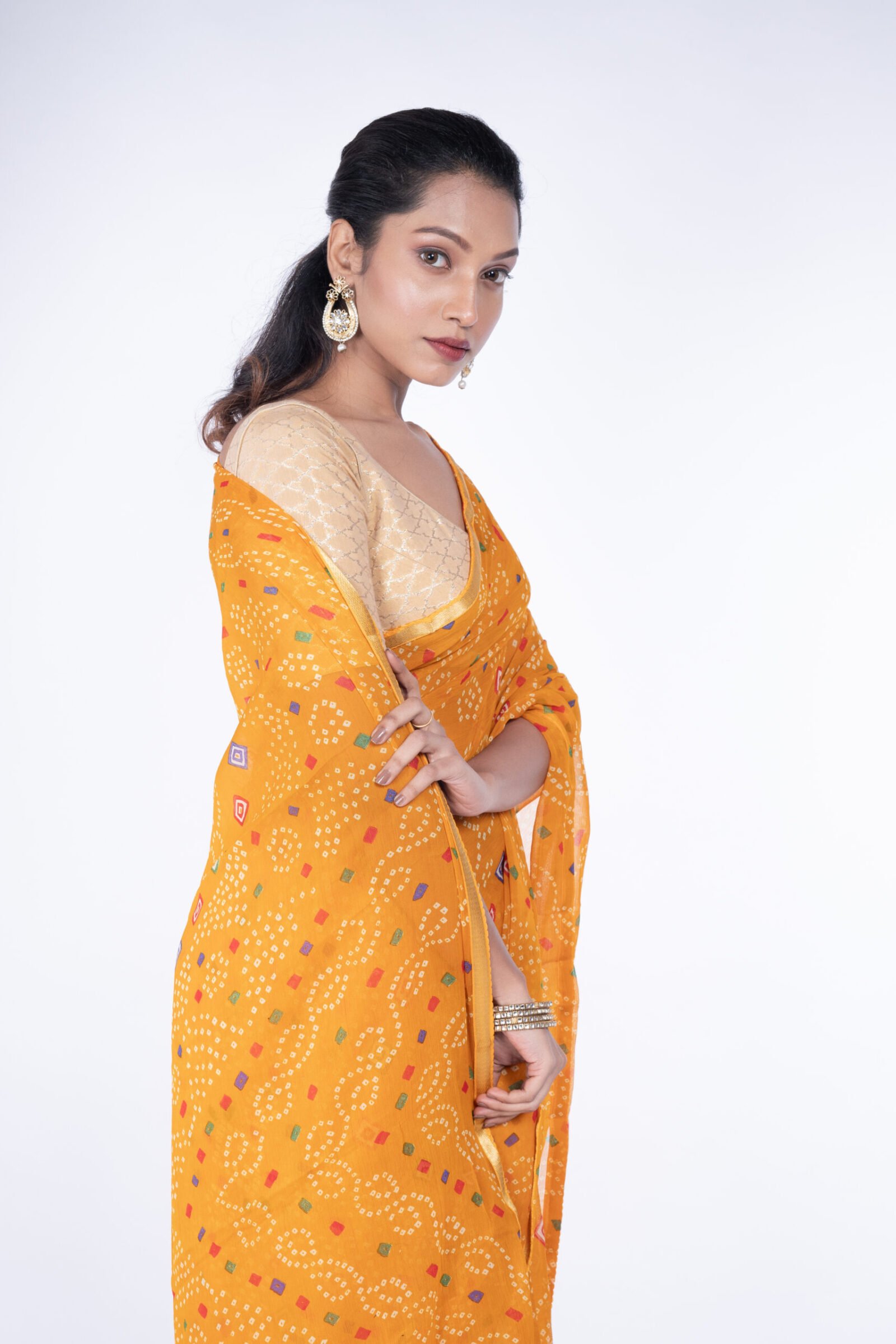 Bandhani 'Sunny Meadow' Chiffon - Image 2