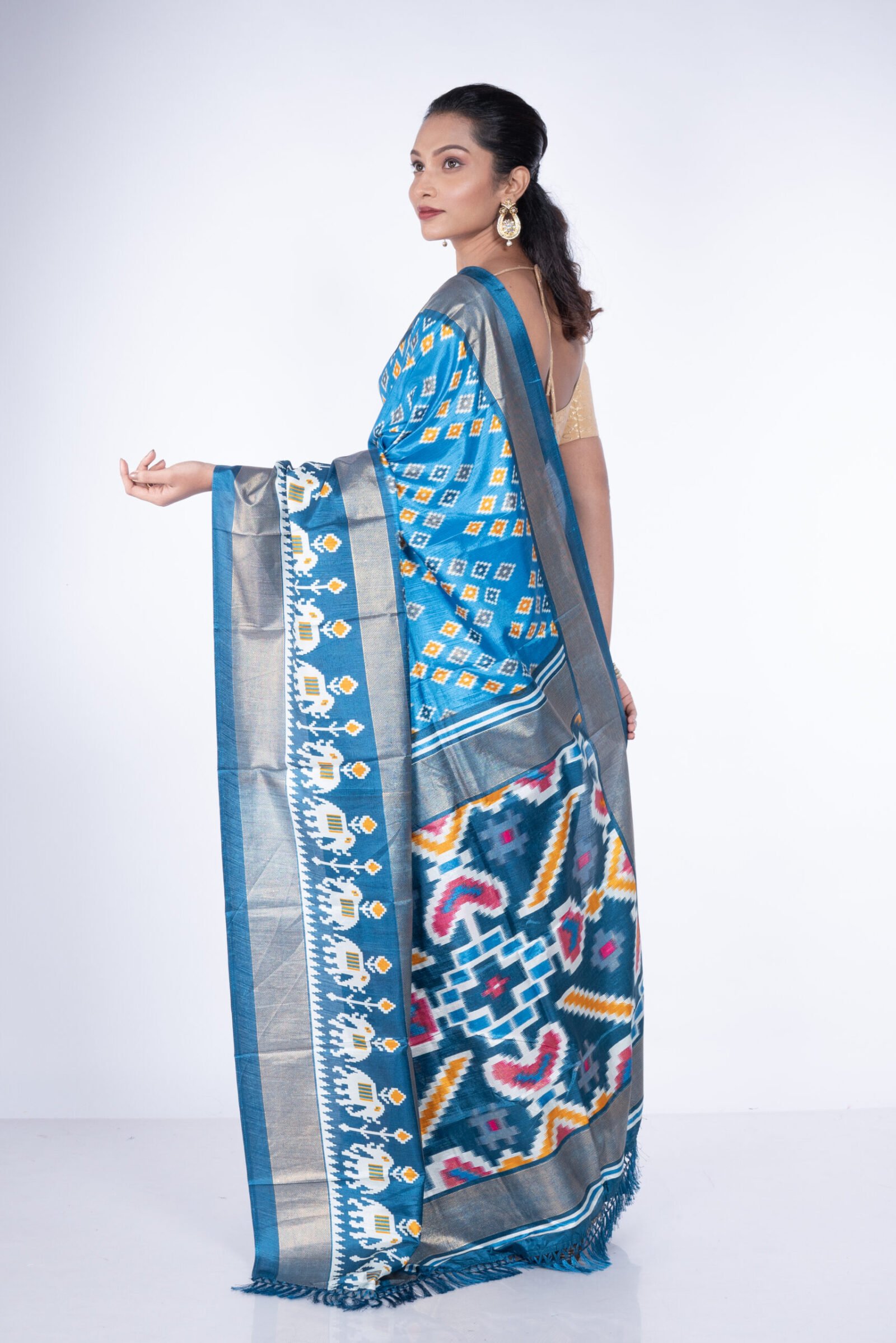 "Cobalt Heritage" Cotton Silk - Image 3