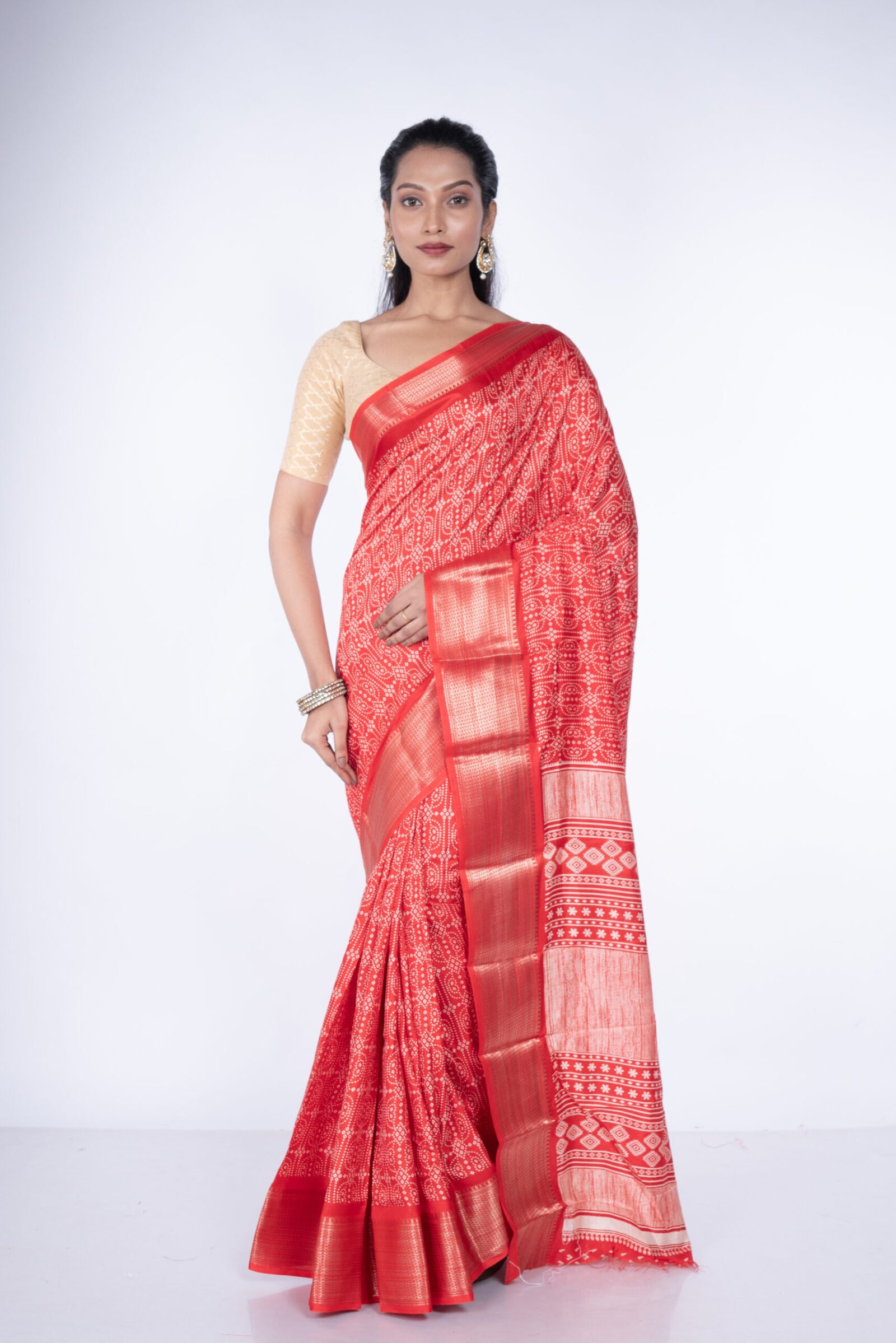 Bandhej 'Shahi Santara' Cotton Silk - Image 4