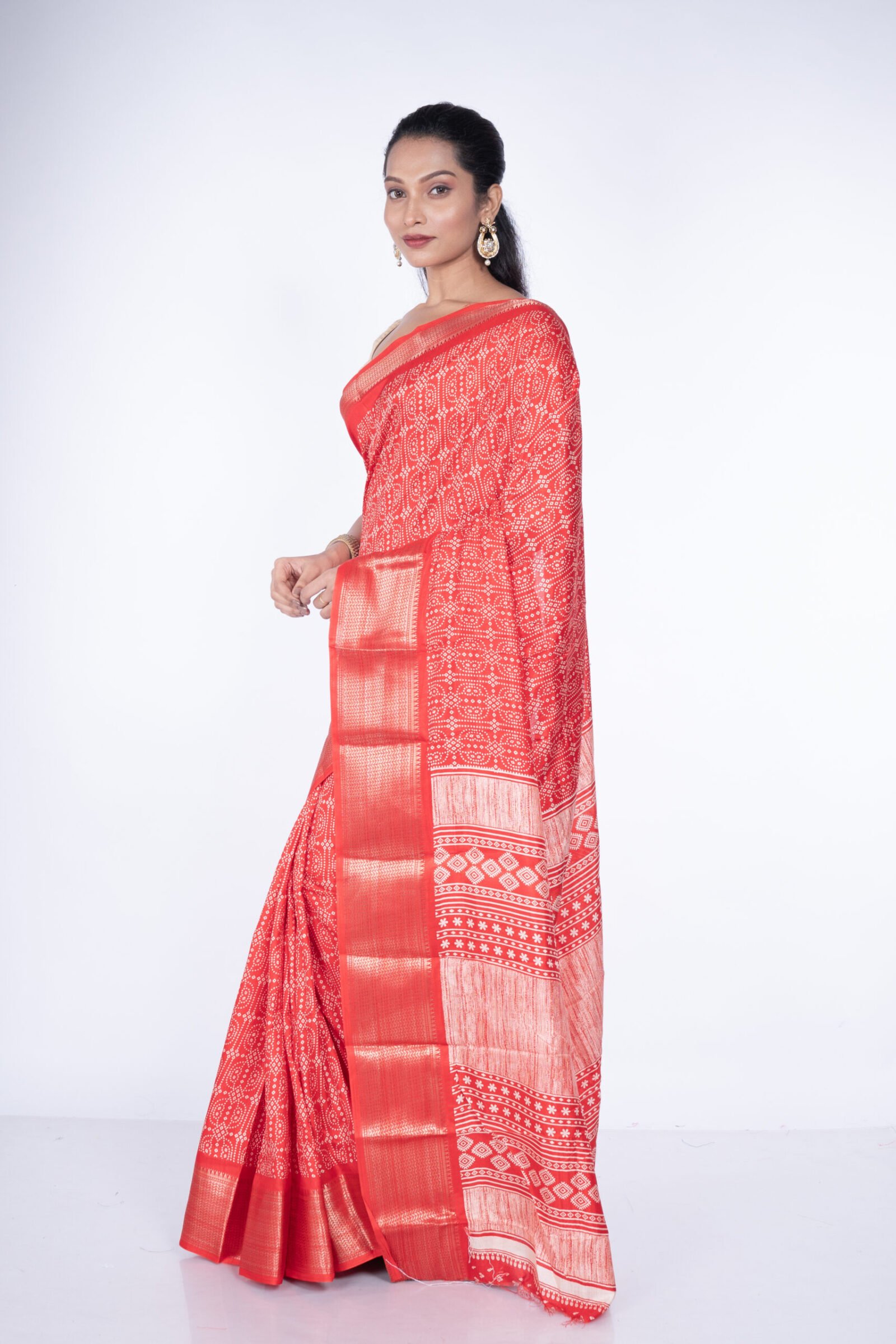 Bandhej 'Shahi Santara' Cotton Silk
