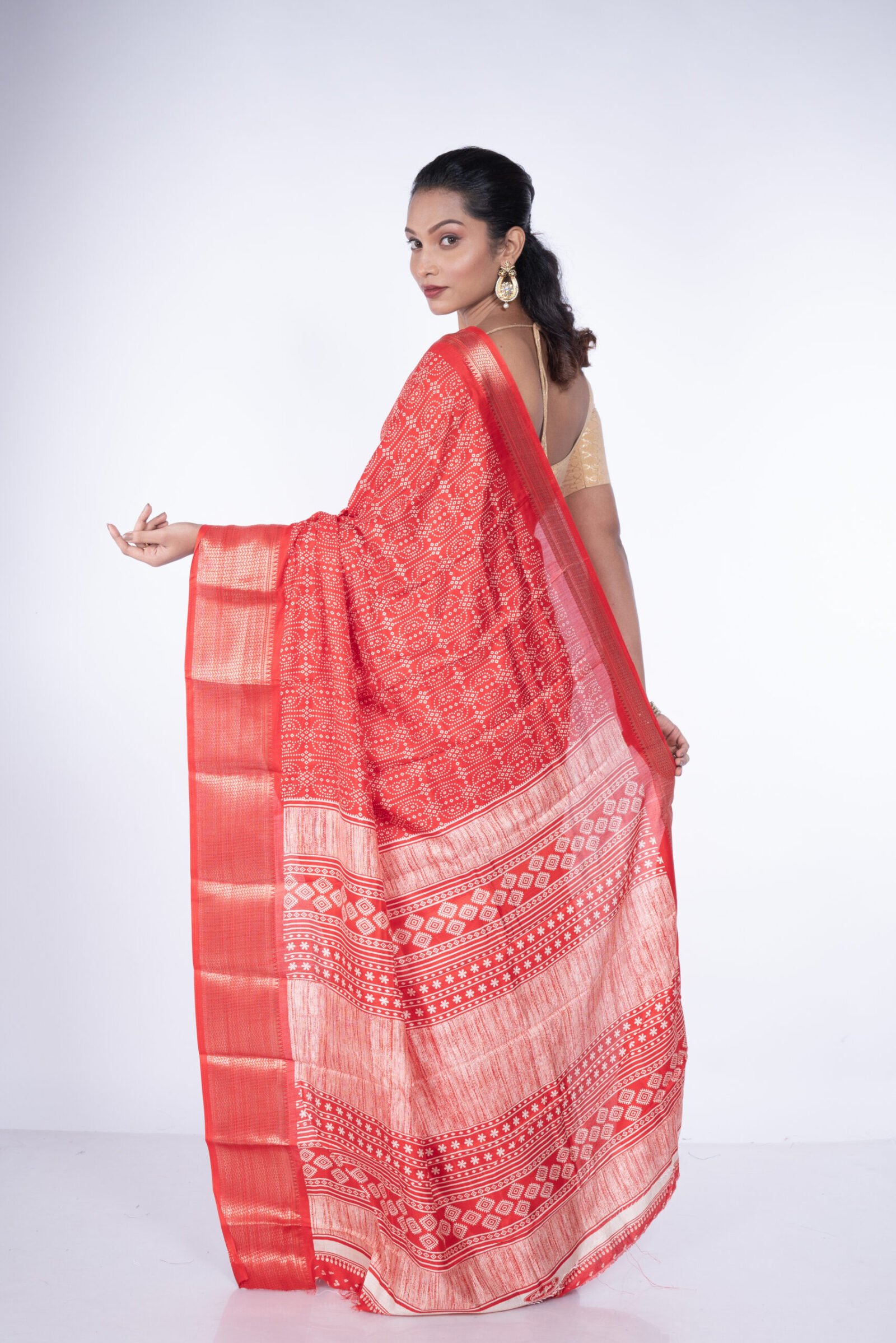 Bandhej 'Shahi Santara' Cotton Silk - Image 3
