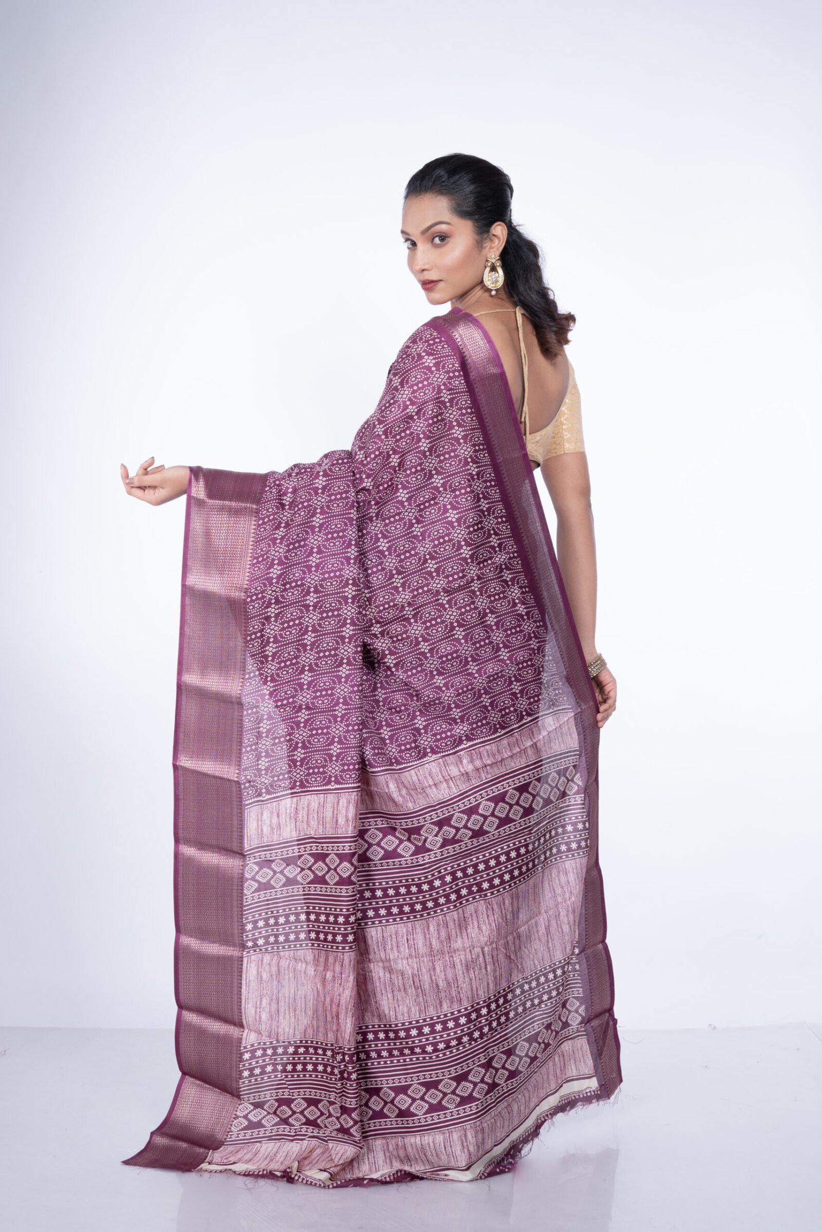Bandhej 'Jamun Ras' Cotton Silk - Image 3