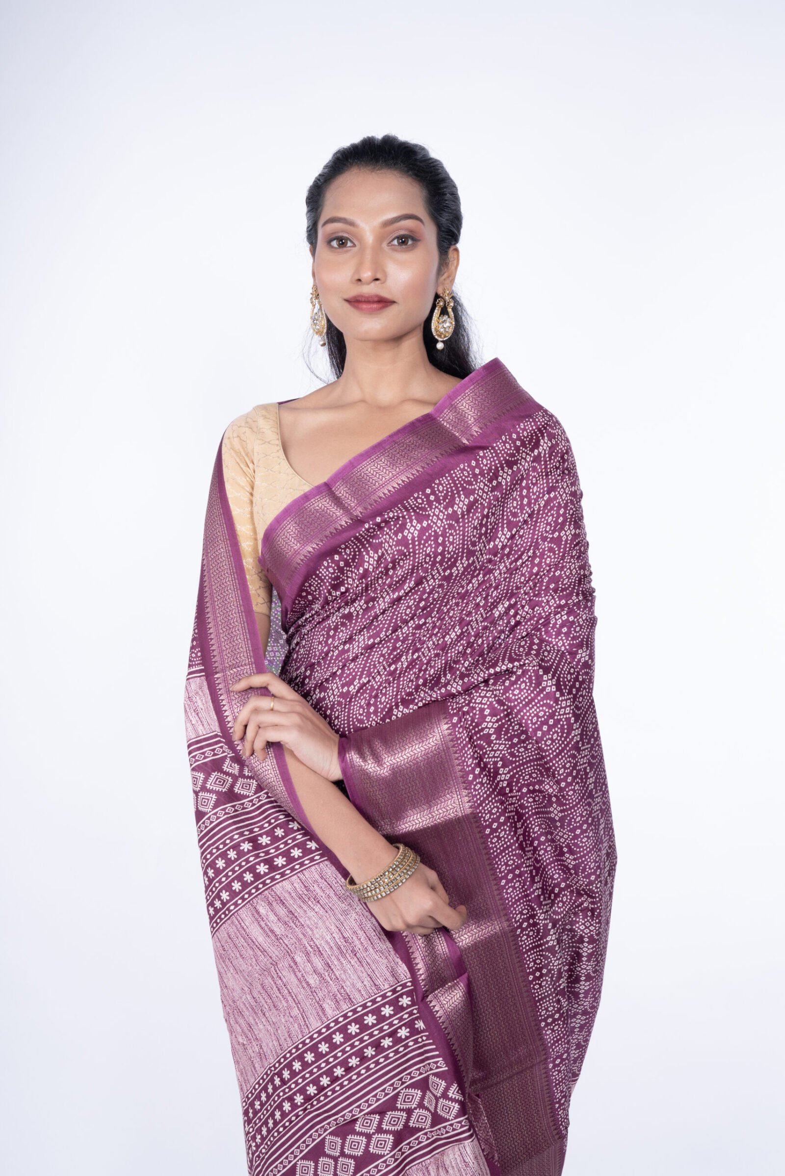 Bandhej 'Jamun Ras' Cotton Silk - Image 2