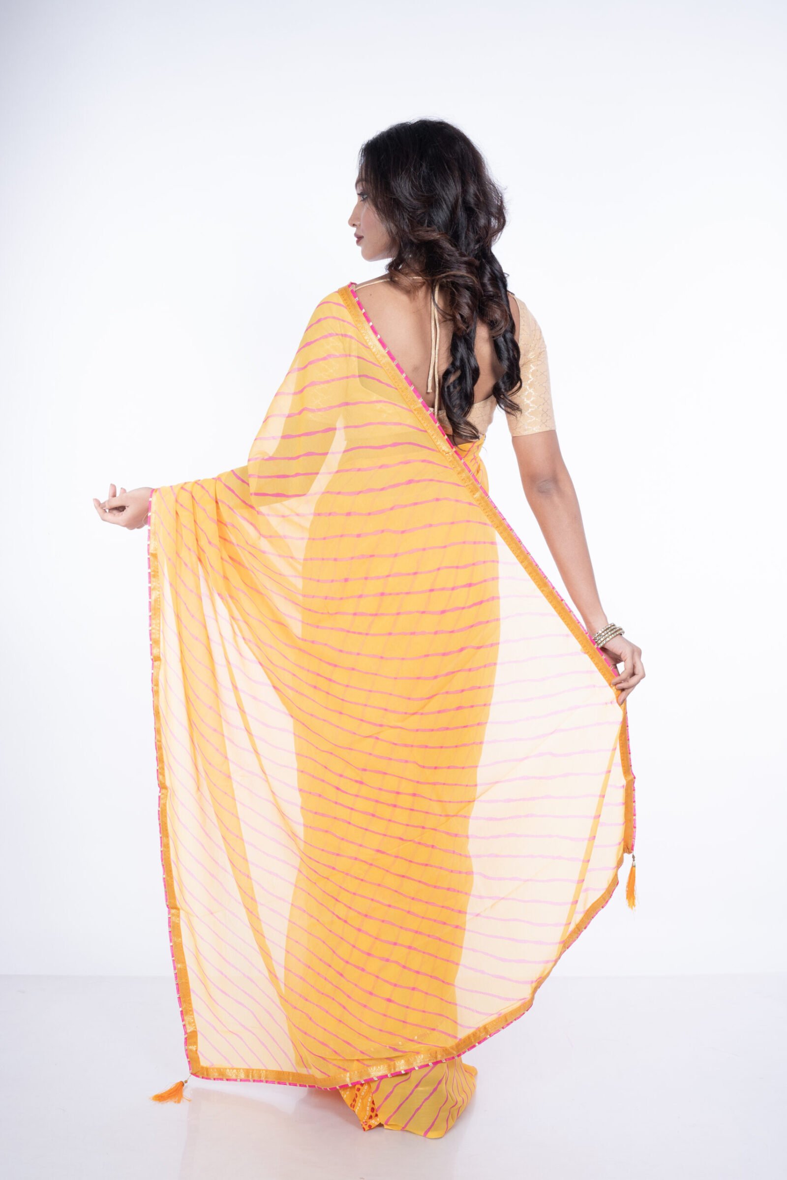 Leheriya 'Sunshine Yellow' Crepe - Image 3