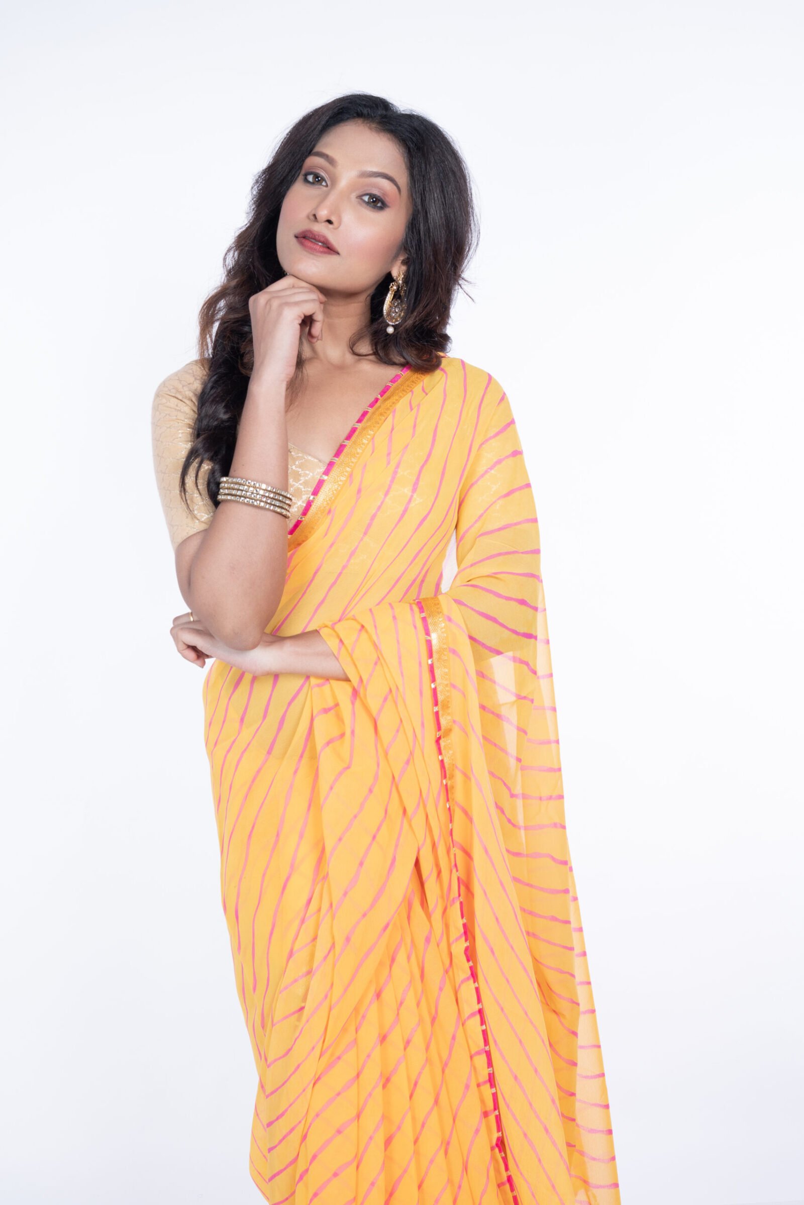 Leheriya 'Sunshine Yellow' Crepe - Image 4