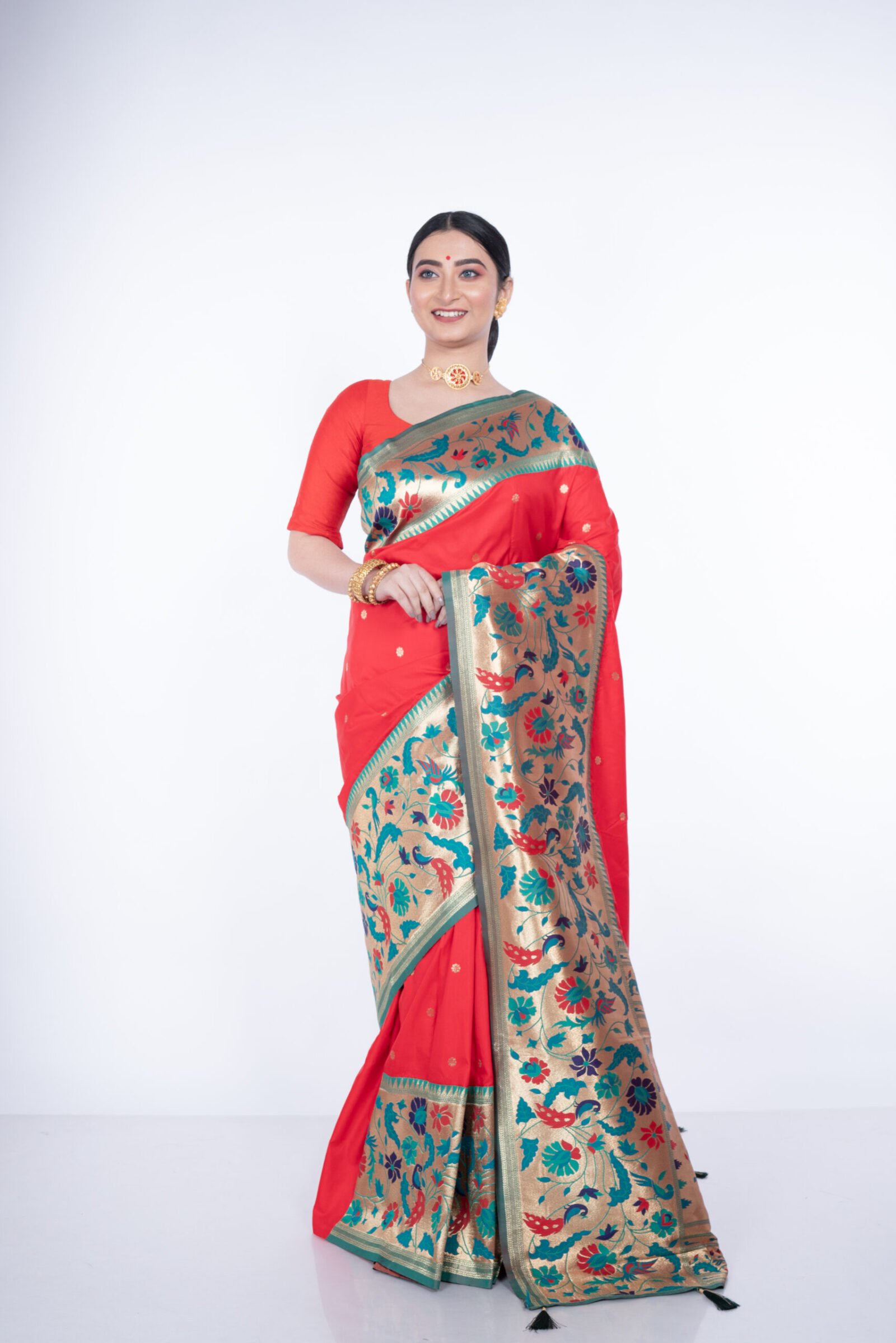 Paithani 'Ganges Mist'  Silk