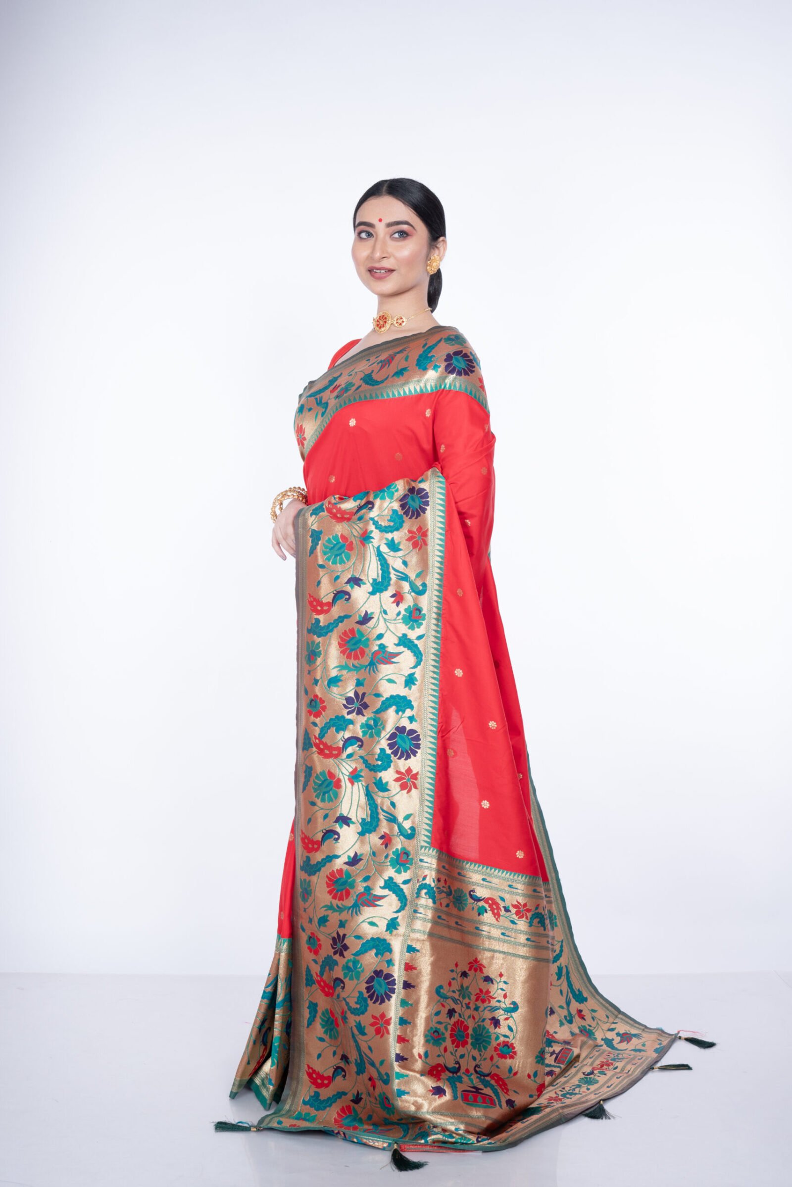 Paithani 'Ganges Mist'  Silk - Image 2