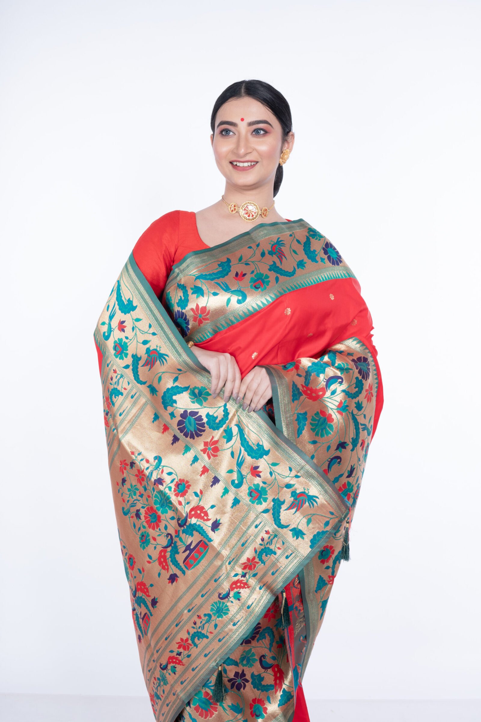 Paithani 'Ganges Mist'  Silk - Image 3