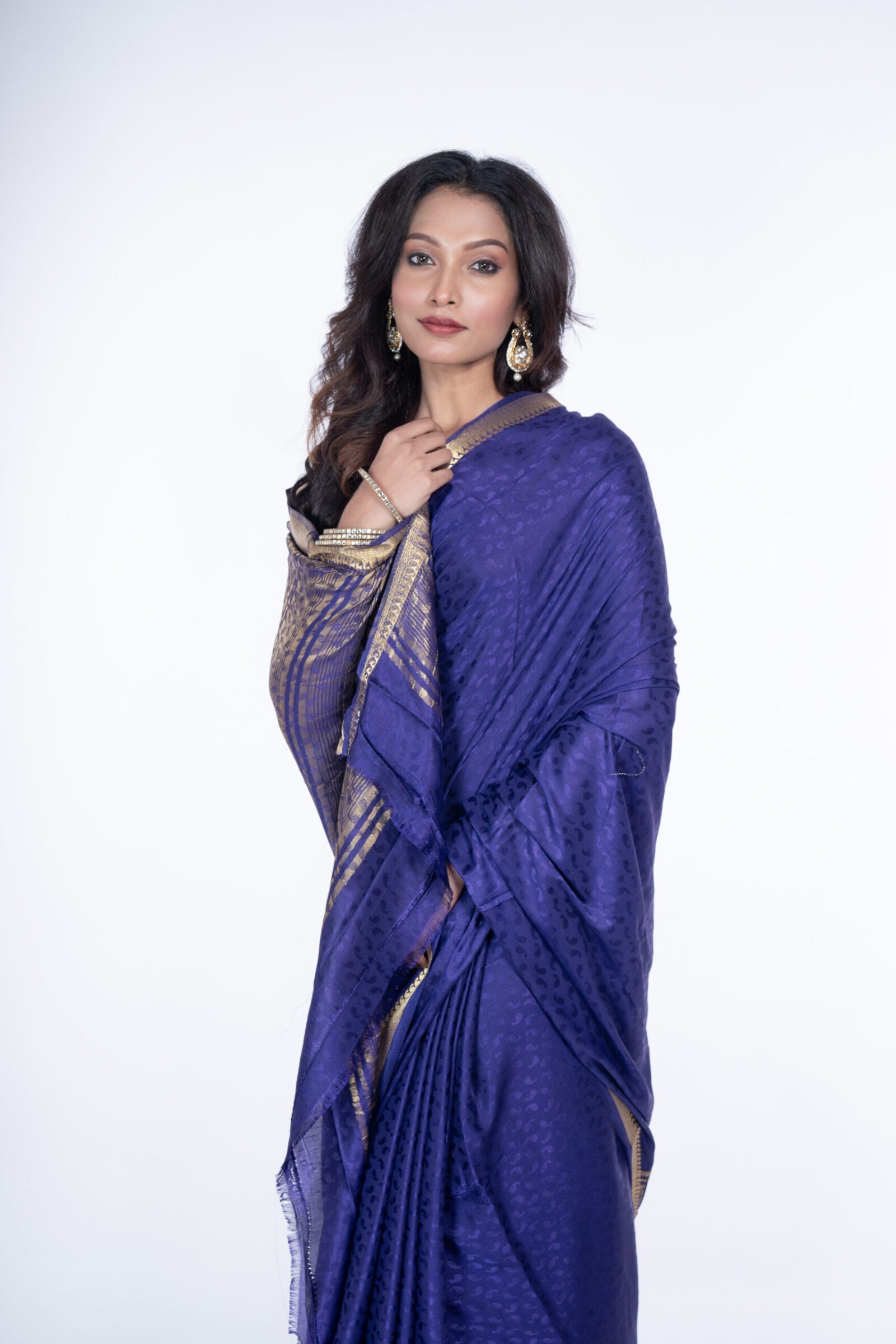 Mysore 'Violet Vibe' Brocade Silk - Image 3