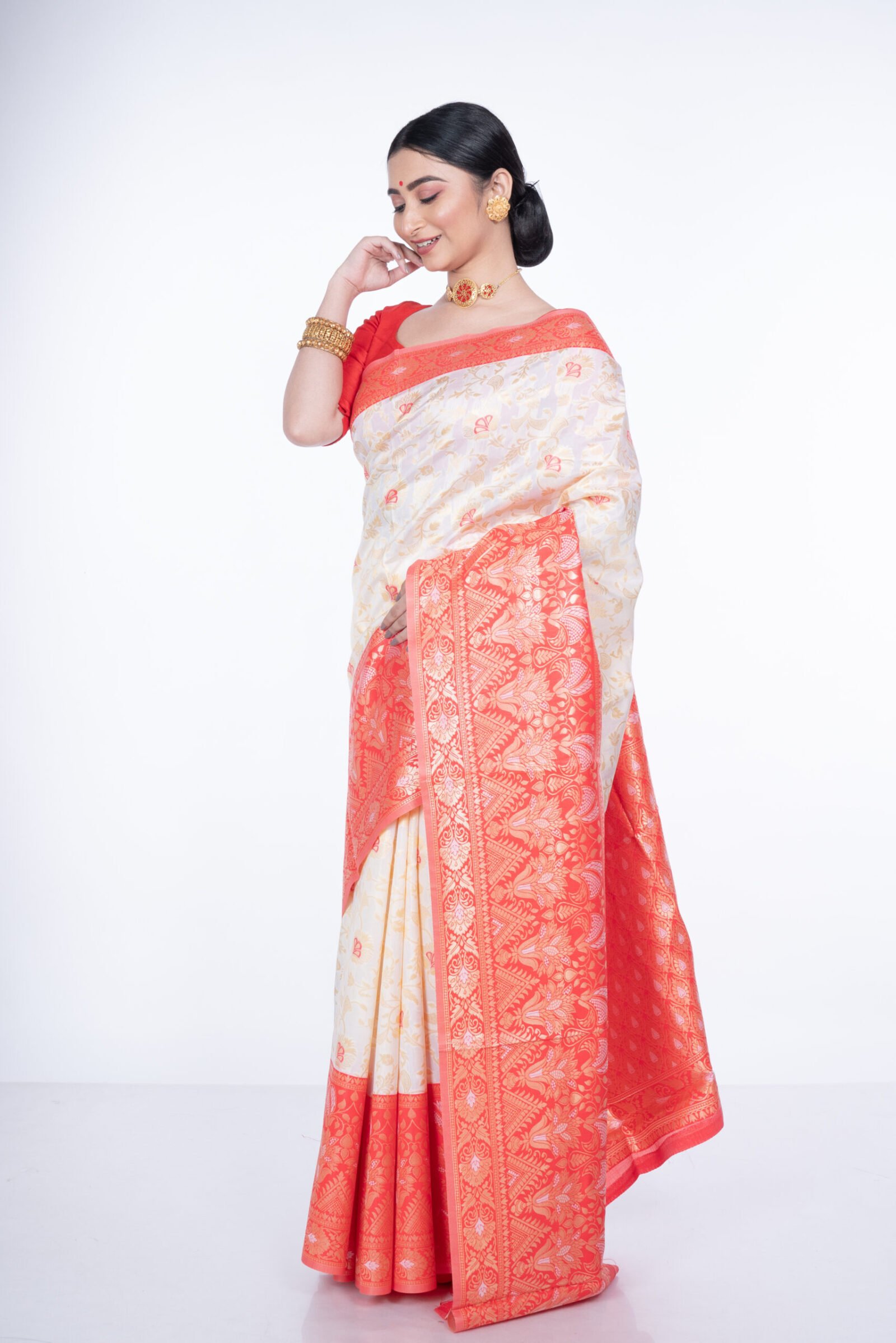 Bengal 'Puja Pristine' Cotton Silk