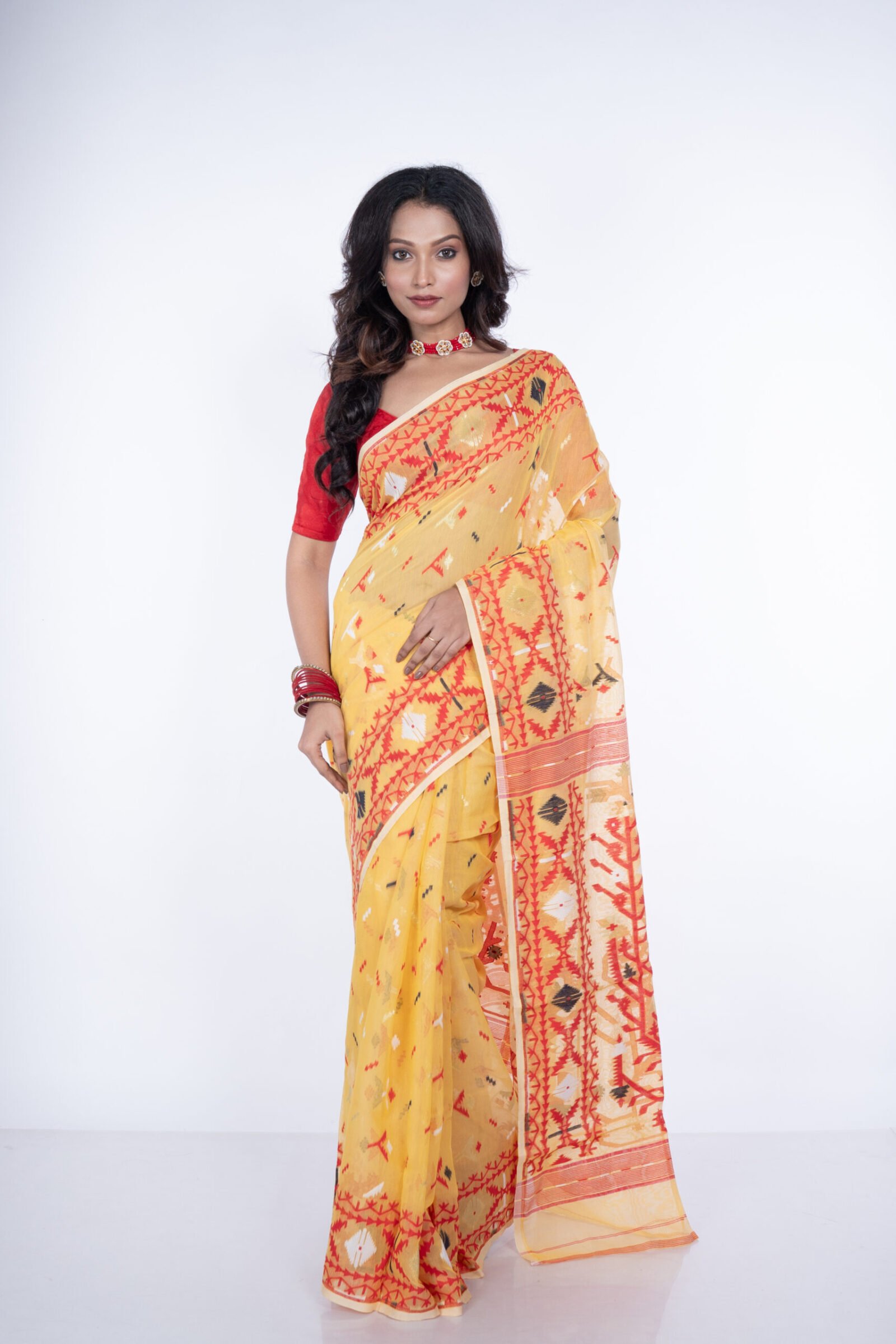 Jamdani 'Sunflower Shimmer' Soft Cotton